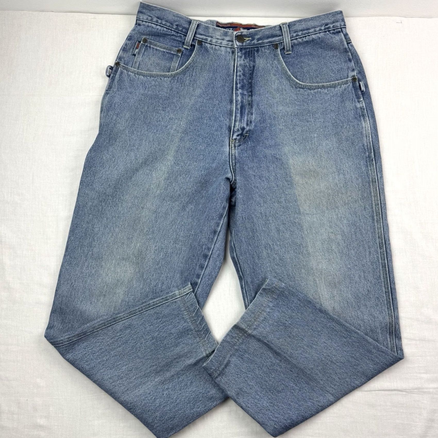 Lugz VINTAGE Lugz Jeans Adult 34x28 Hipster Punk Skater Pockets Embroidered Denim Blue 90s Y2K Mens jeans Size US 34 / EU 50 - 2 Thumbnail