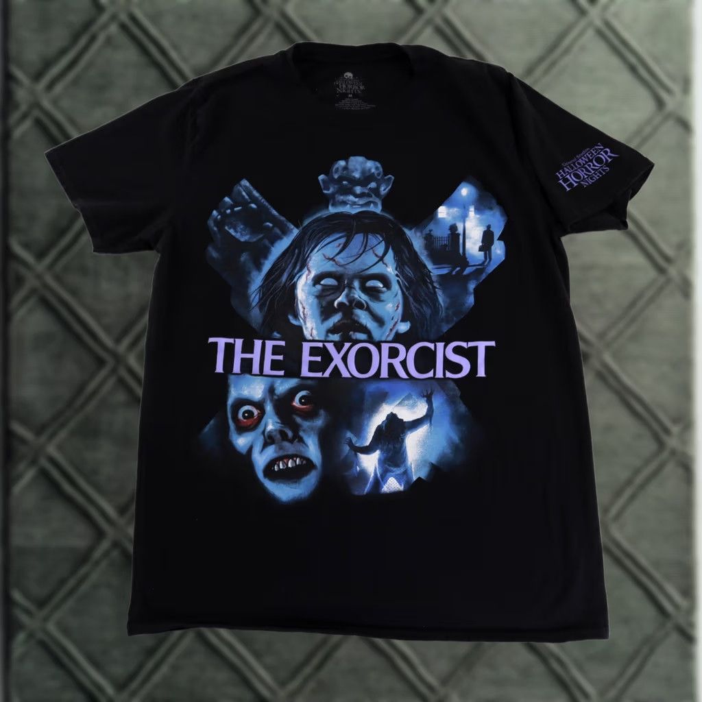 Vintage Halloween Horror Nights THE EXORCIST Graphic T-Shirt Crew Neck Adult Medium Black Mens Size US M / EU 48-50 / 2 - 1 Thumbnail