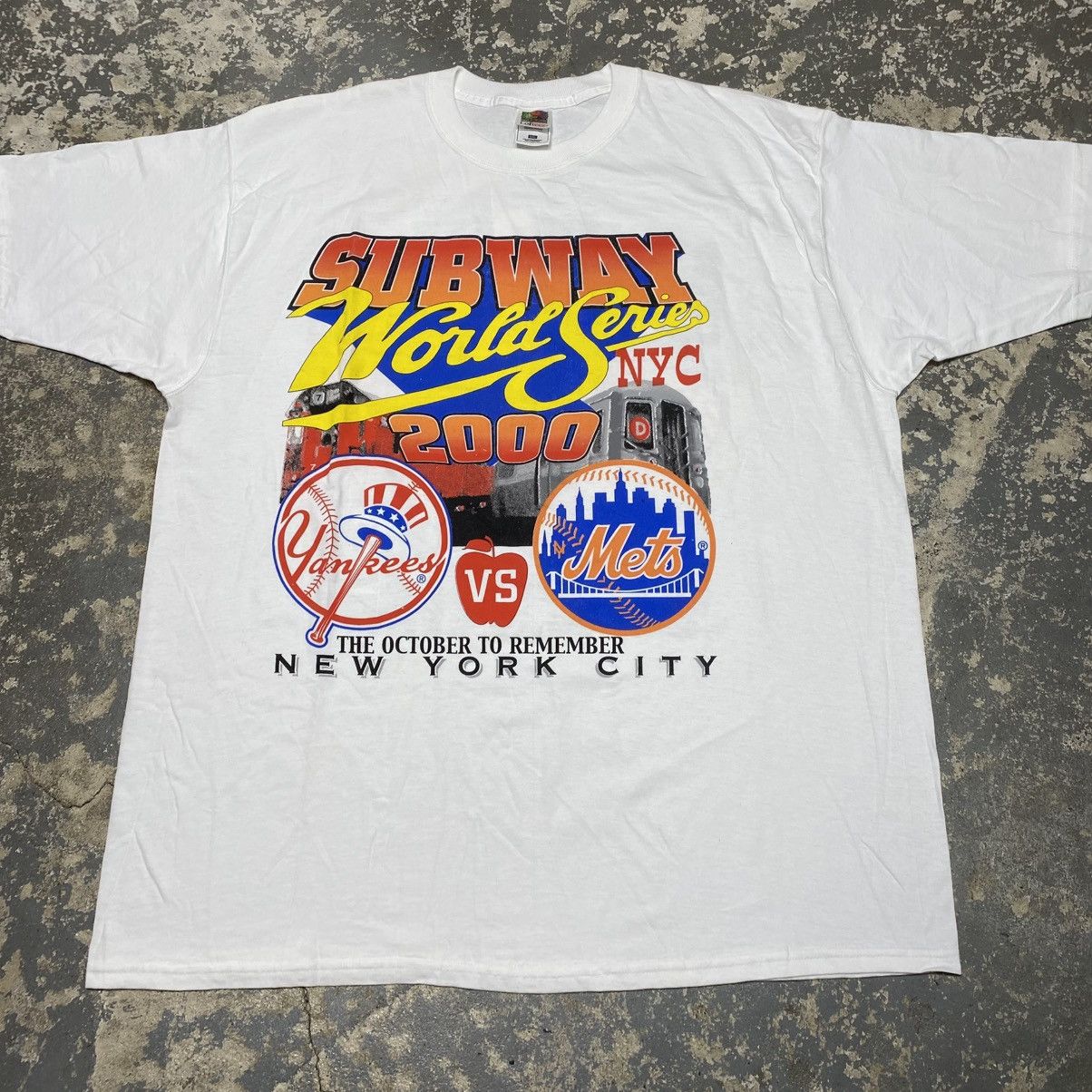 MLB × New York Yankees × Vintage Vintage Subway World Series 2000 Yankees Vs Mets NYC Tshirt Size US XXL / EU 58 / 5 - 12 Thumbnail