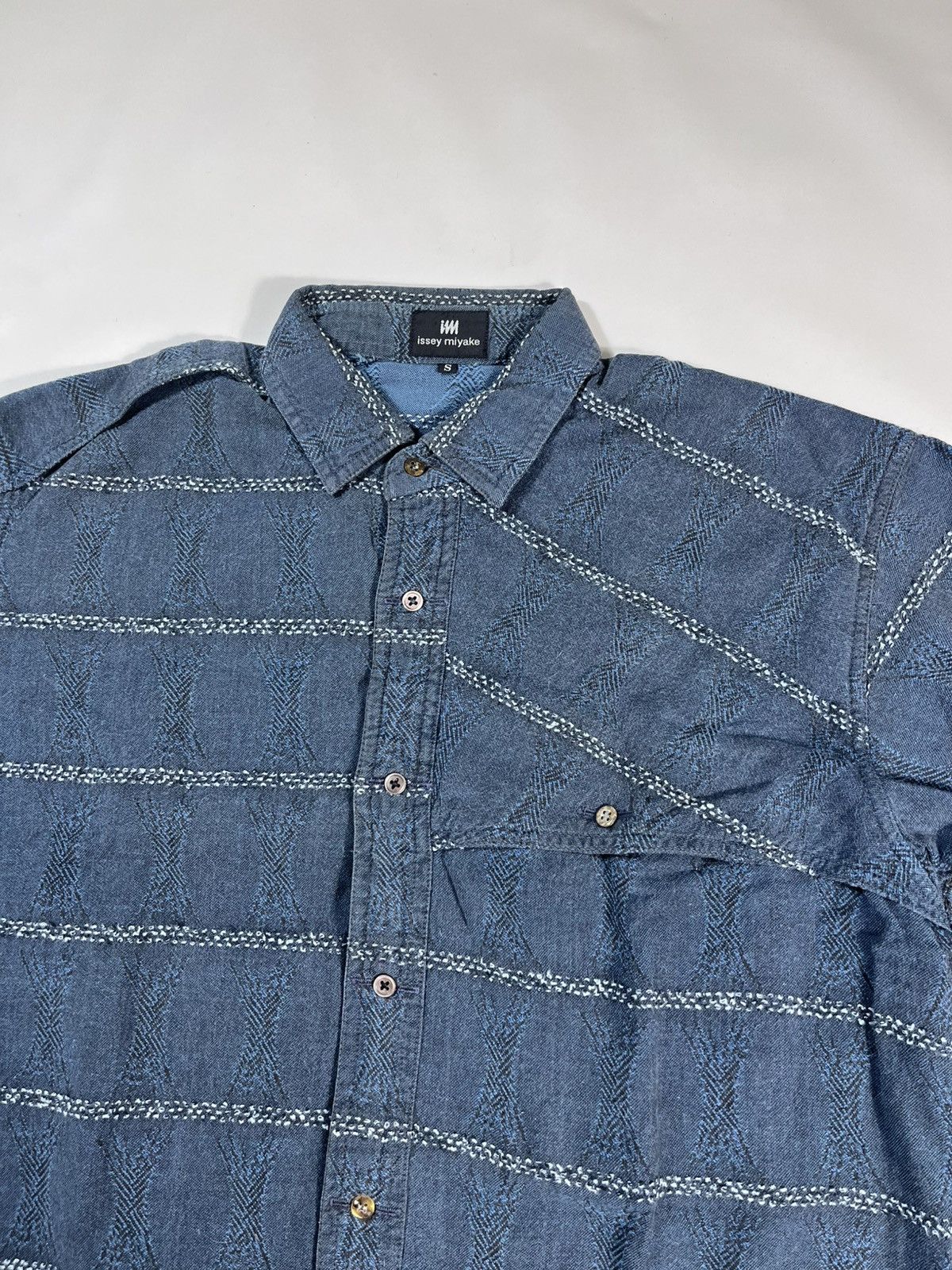 Issey Miyake 90's ISSEY MIYAKE JACQUARD PATTERN SHIRT Size US S / EU 44-46 / 1 - 2 Thumbnail