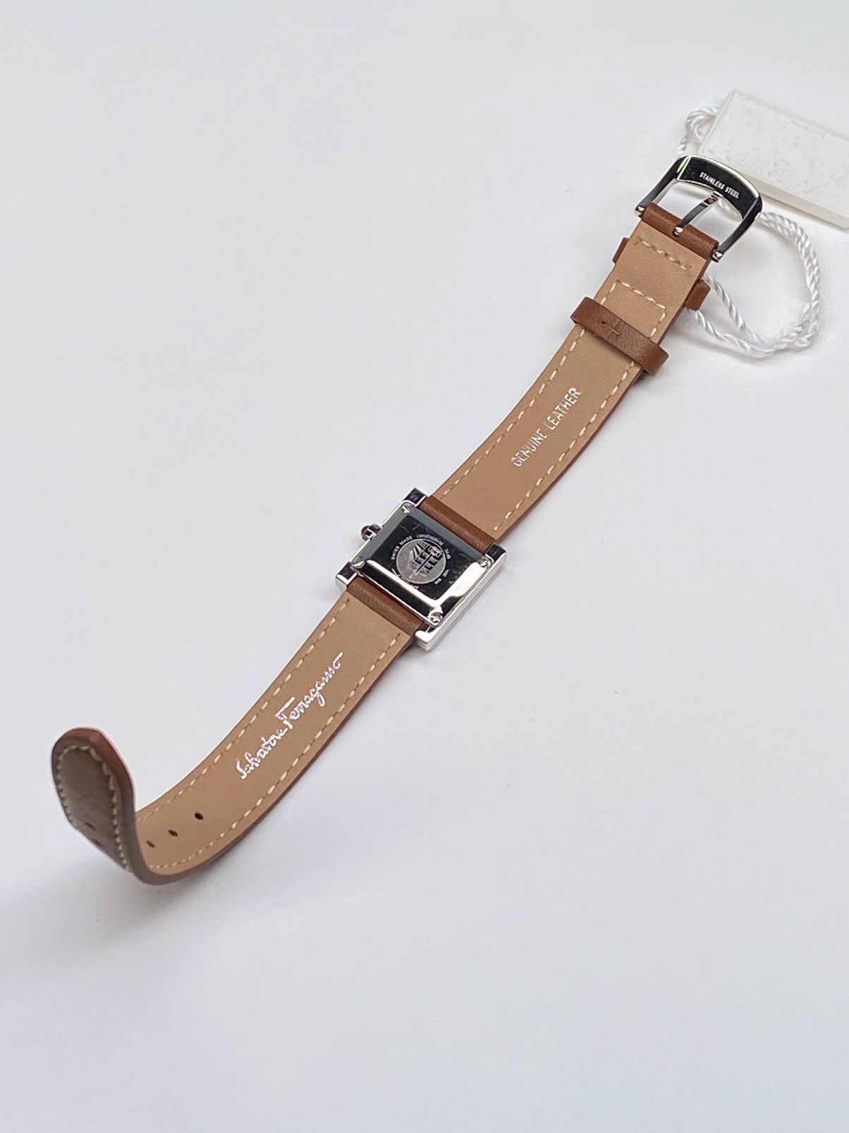 Salvatore Ferragamo Ferragamo Square Brown Leather Strap Watch 19mm Size ONE SIZE - 4 Thumbnail