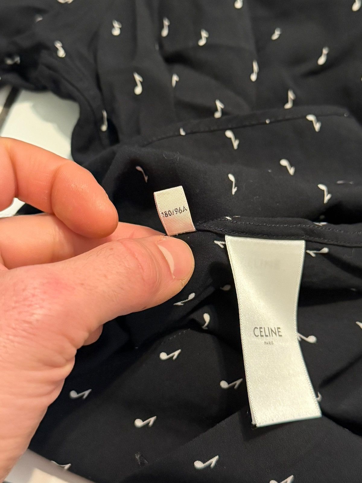 Celine *RARE* Hedi SS19 Music Note Viscose Shirt Size US M / EU 48-50 / 2 - 5 Thumbnail