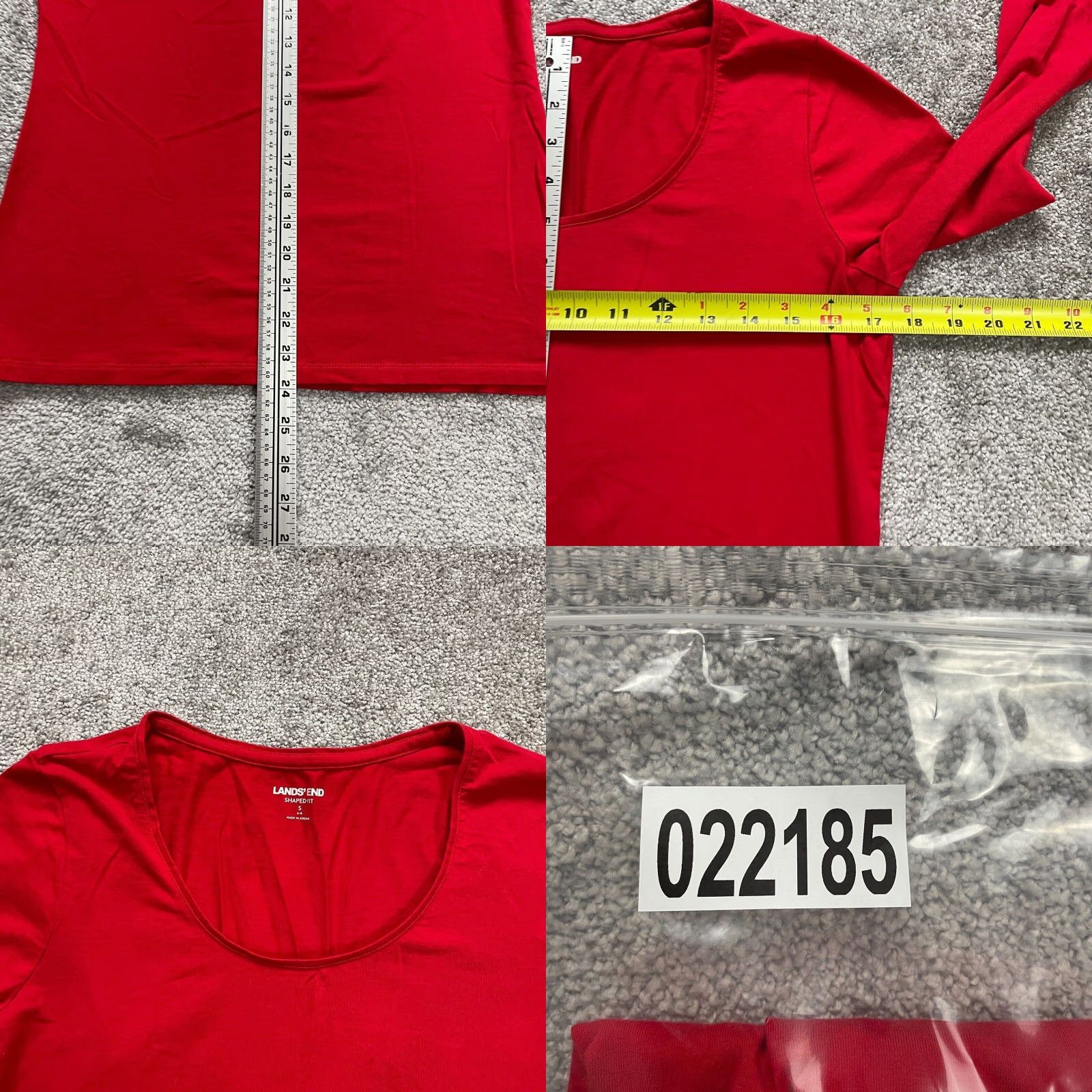 Lands' End Lands' End Basic Long Sleeve Shirt Women Small Red Round Neck Stretch Blouse Size S / US 4 / IT 40 - 8 Thumbnail