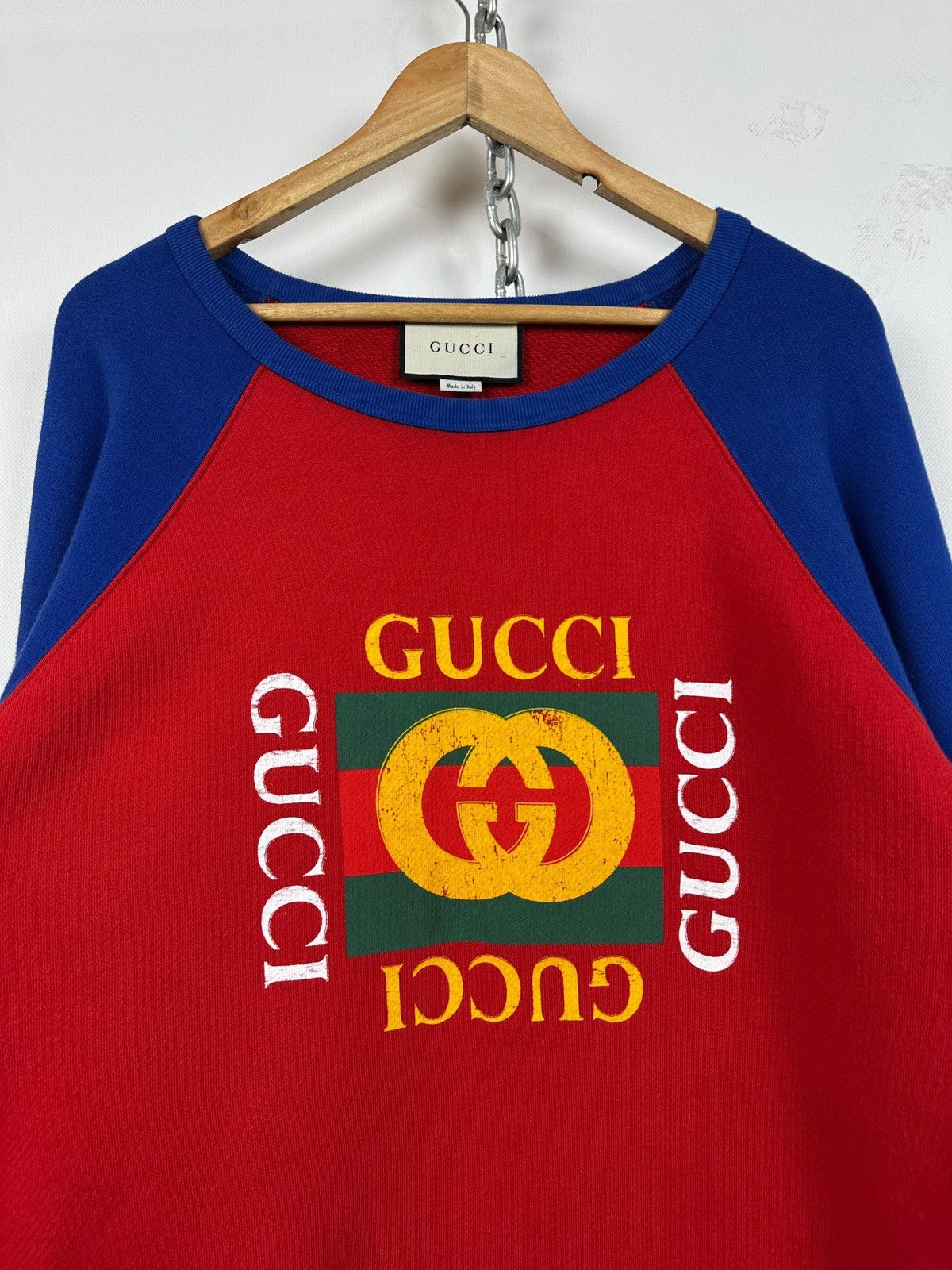Gucci Gucci Red/Blue Crewneck Sweatshirt Size US L / EU 52-54 / 3 - 10 Thumbnail
