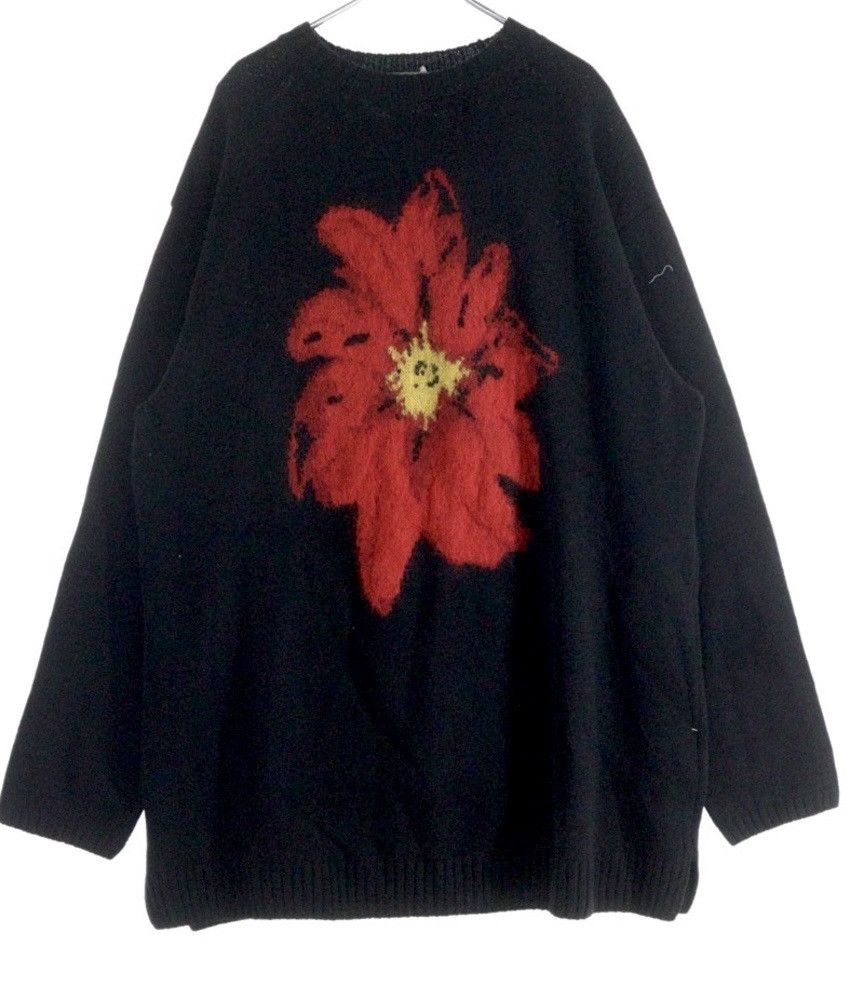 Yohji Yamamoto AW21 Sweater Knit flower sweater Size US L / EU 52-54 / 3 - 1 Thumbnail