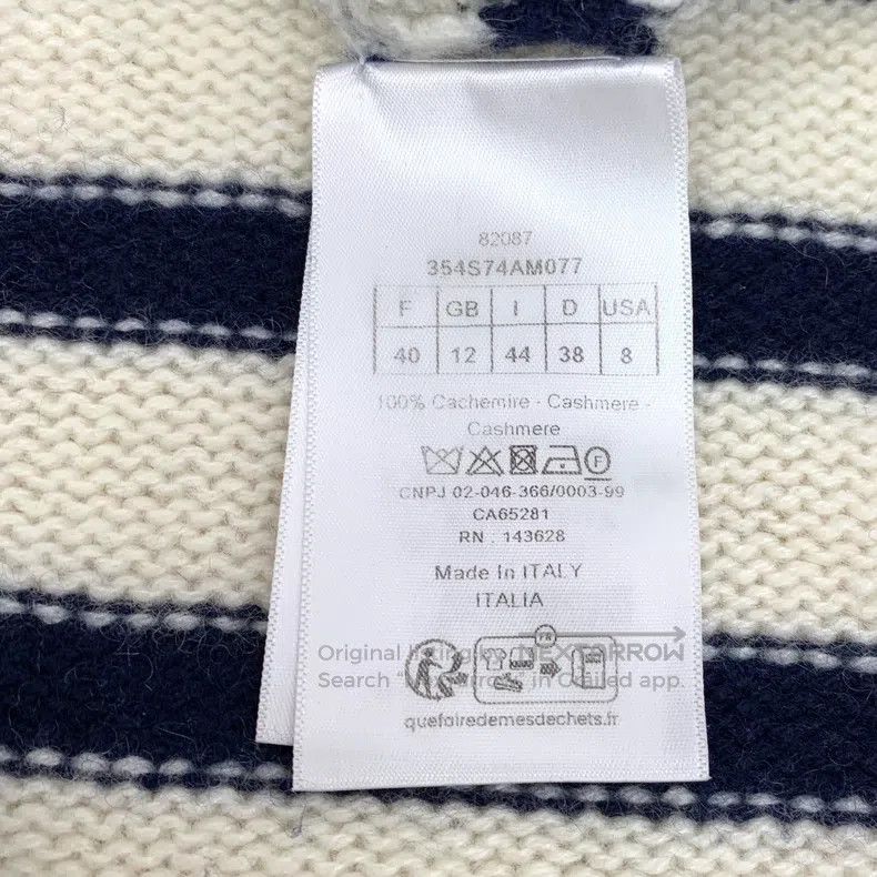 Dior Dior Beige letter inlaid striped cashmere round-neck long- Size S / US 4 / IT 40 - 8 Thumbnail