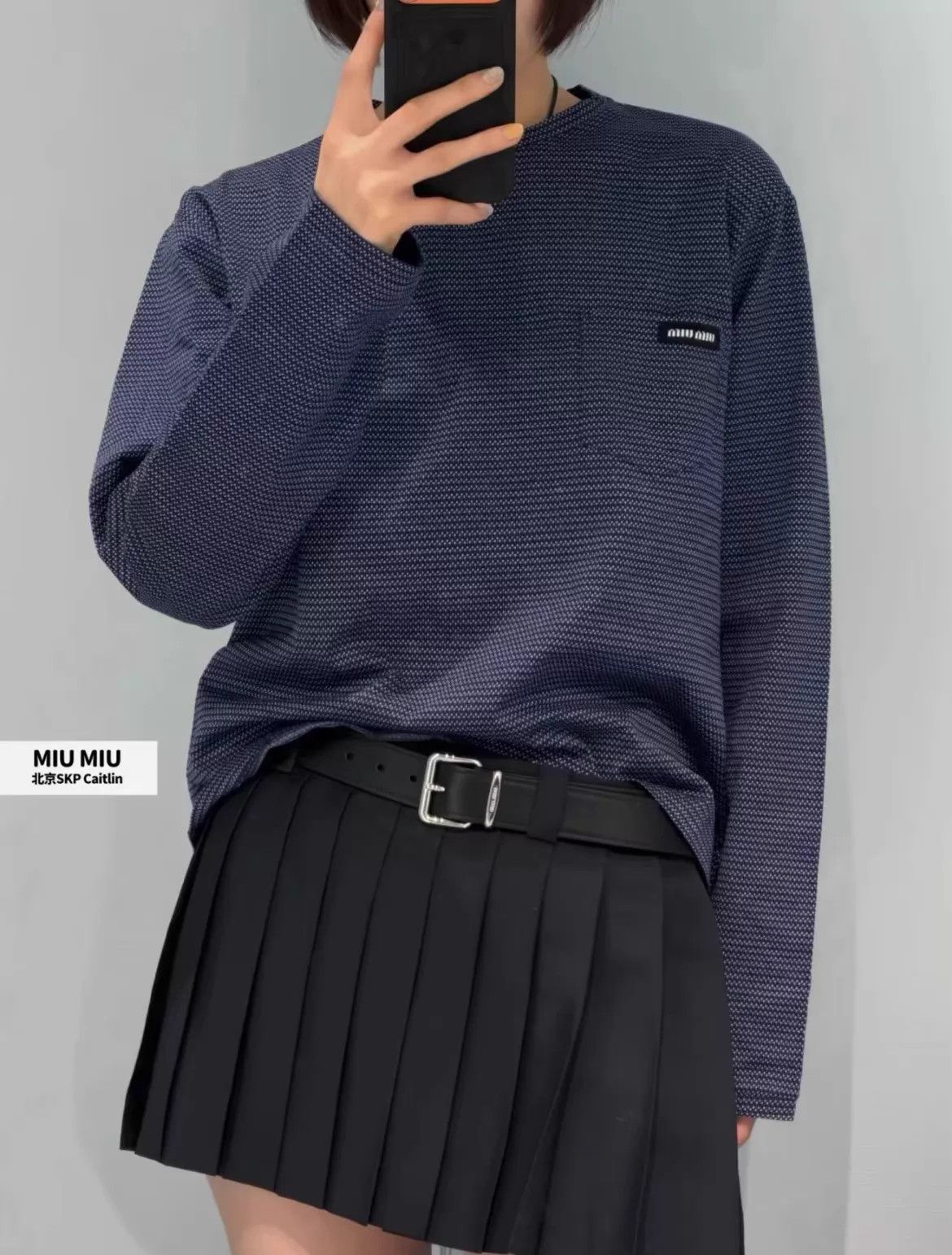 Miu Miu MIU MIU 26 New Logo Striped Blue Long Sleeve Tee Size S / US 4 / IT 40 - 1 Thumbnail