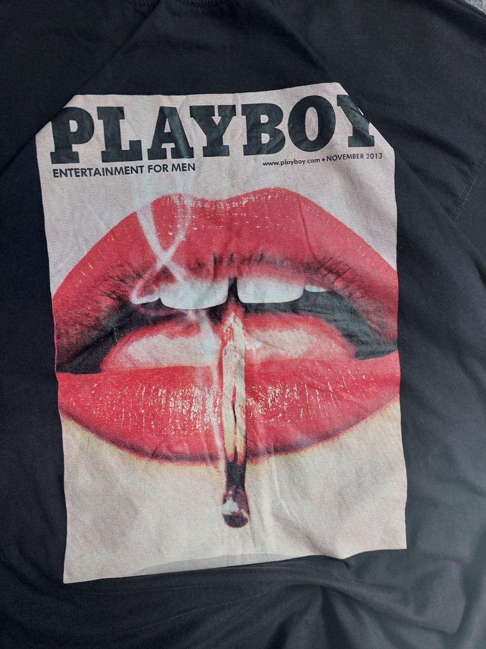 Playboy Playboy x Missguided Sexy Lips Vinyl Print T-shirt Black L Size US L / EU 52-54 / 3 - 5 Thumbnail