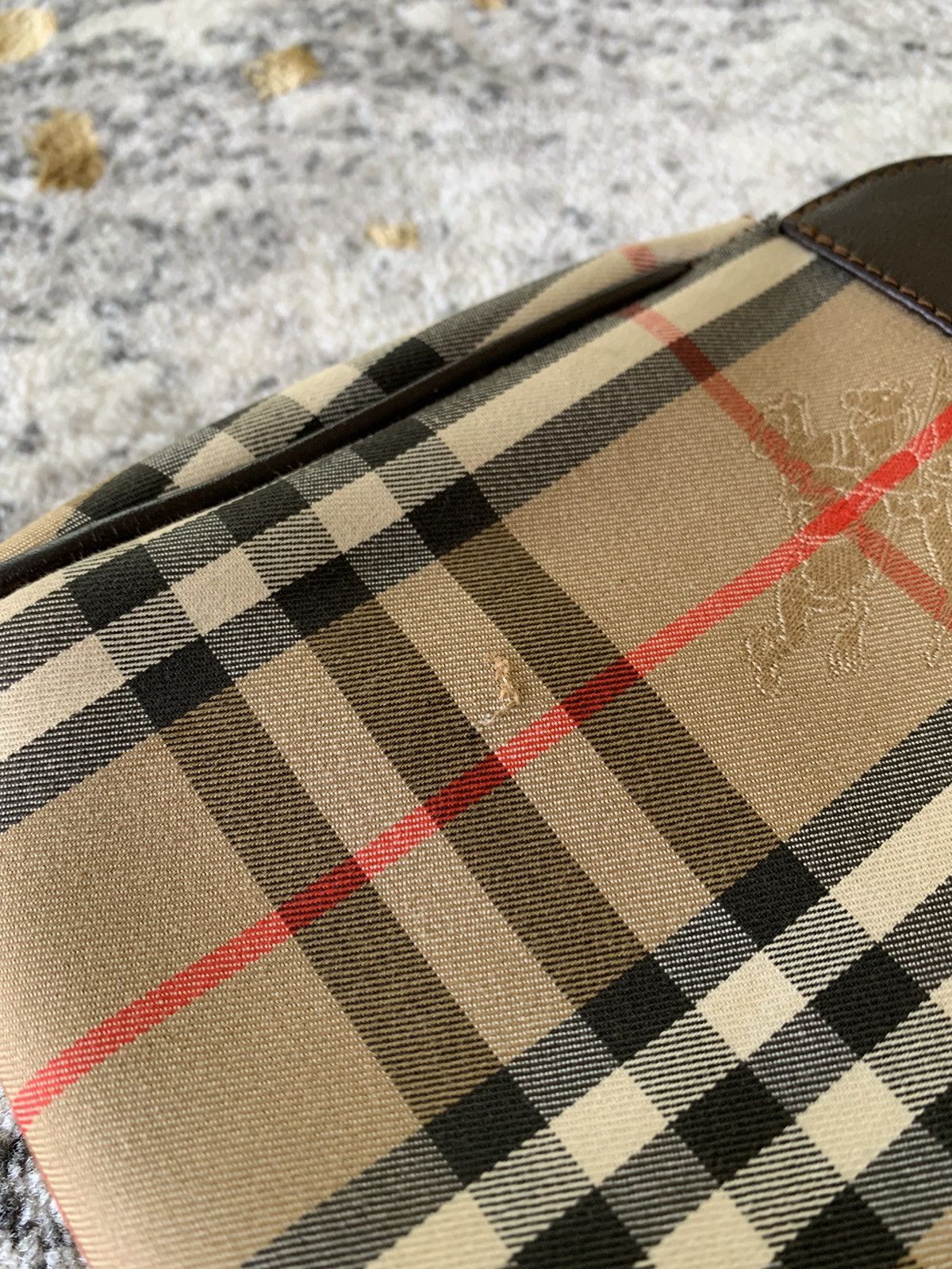Burberry × Vintage Vintage Burberrys Nova Check Clutch Bag Canvas Beige Size ONE SIZE - 7 Thumbnail