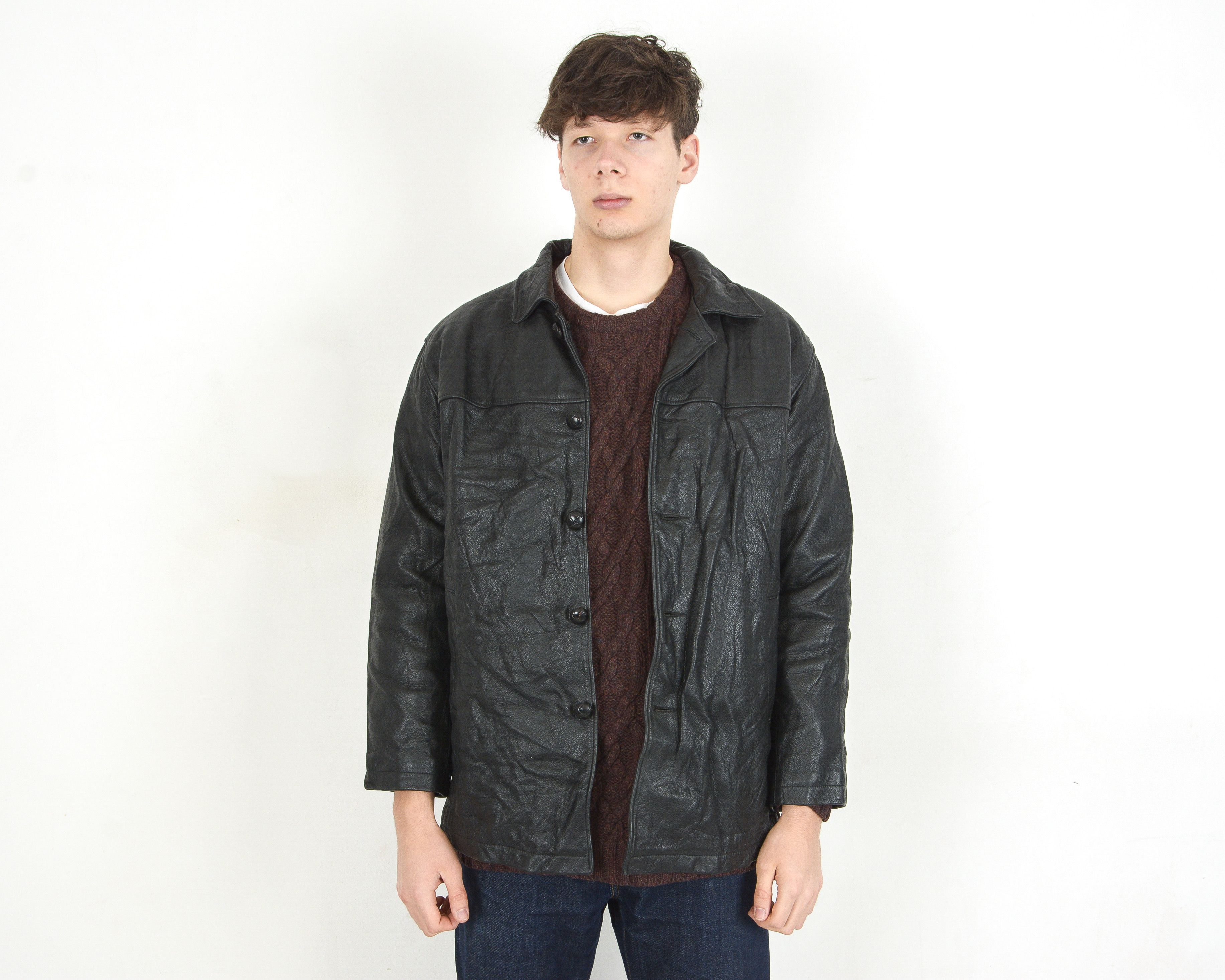 Roots × Vintage made in Canada Leather Jacket Sz L Lined Coat Men's, Jacket Size US L / EU 52-54 / 3 - 1 Thumbnail