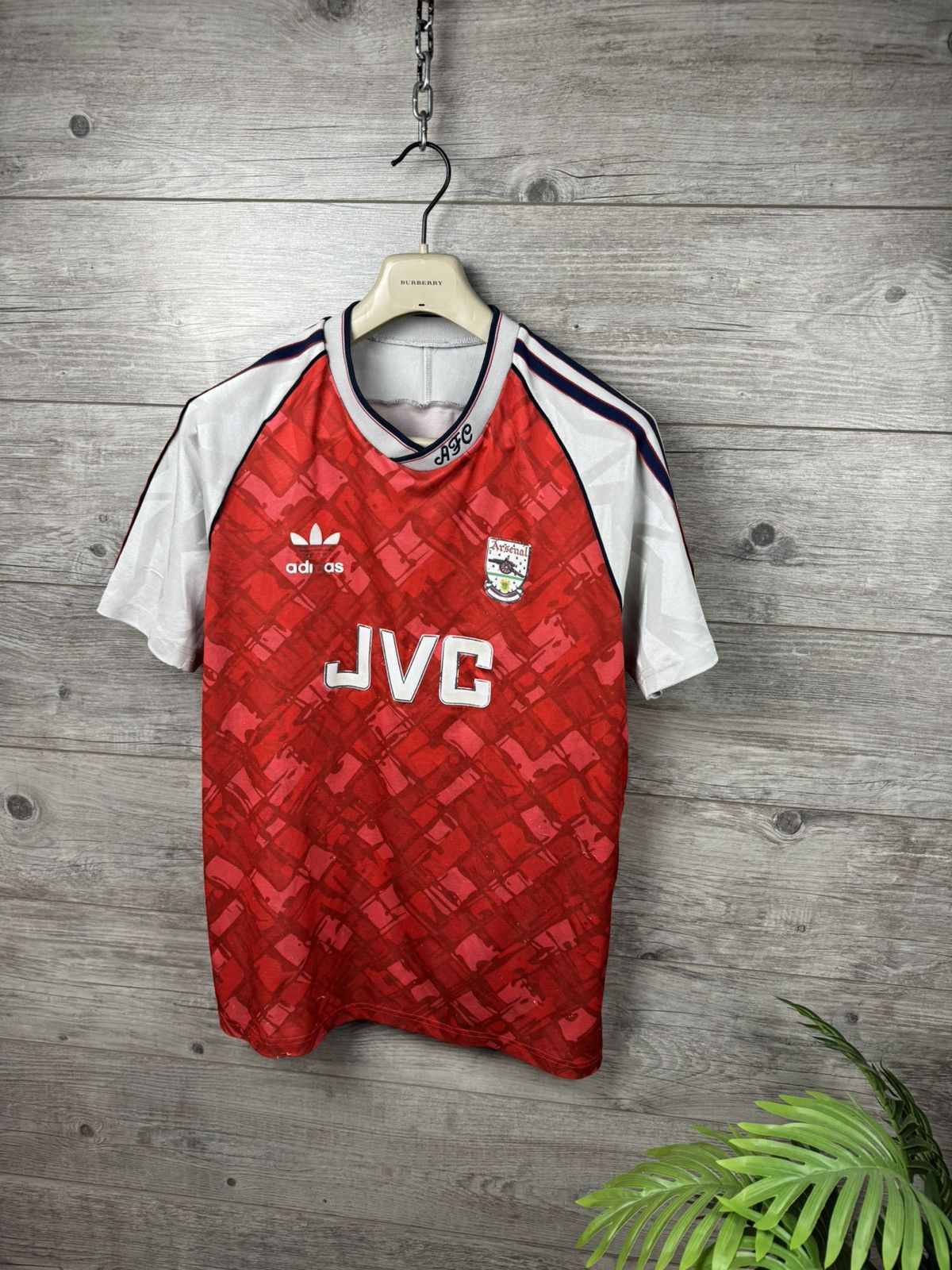 Japanese Brand Arsenal Adidas JVC Vintage Jersey Shirt Mens 1990 1991 1992 Size US L / EU 52-54 / 3 - 1 Thumbnail