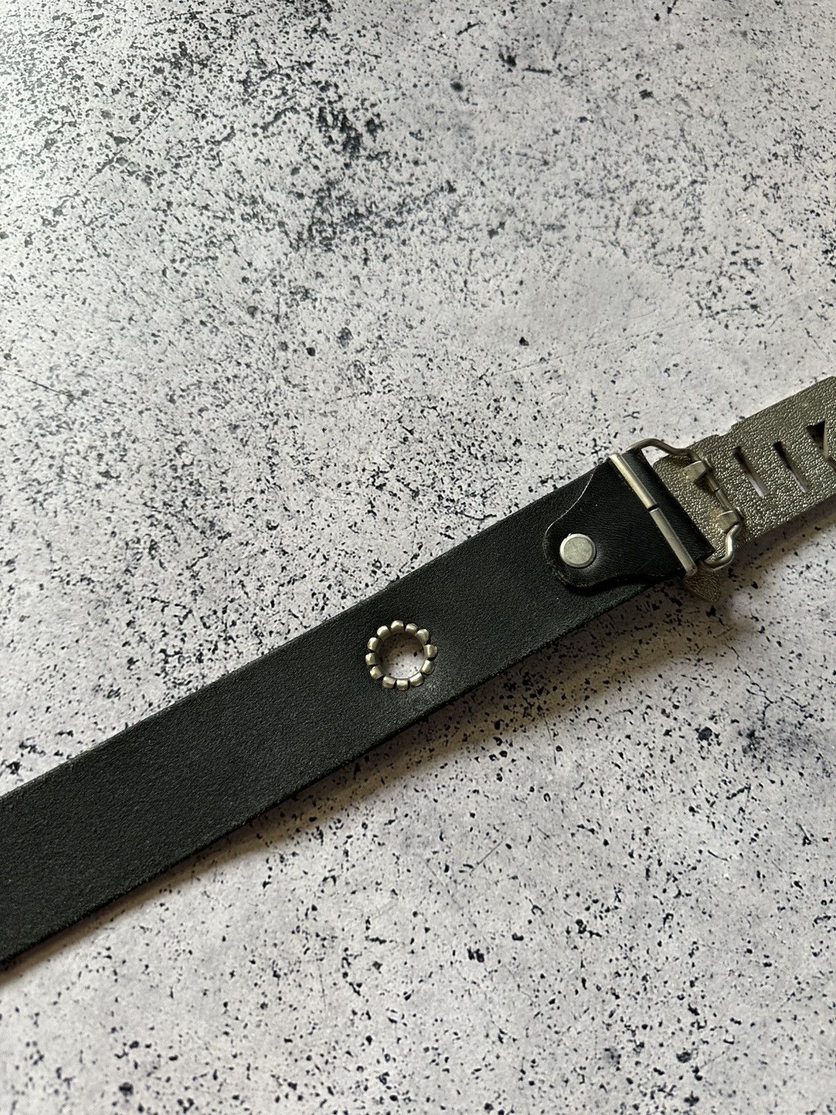 Vintage Vintage Hustrel Leather Belt Avant Garde Y2K Opium Size ONE SIZE - 4 Thumbnail