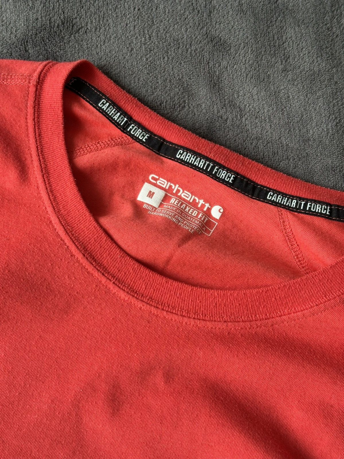 Carhartt Carhartt Force Red Logo Pocket Long Sleeve Tee Size US M / EU 48-50 / 2 - 7 Thumbnail