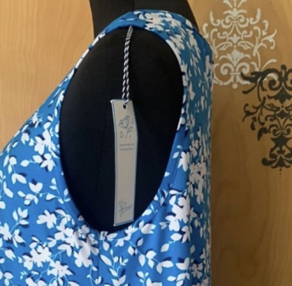 Vintage NWT Designer Item Draper James Sleeveless Tank Dress Blue Size M / US 6-8 / IT 42-44 - 9 Thumbnail