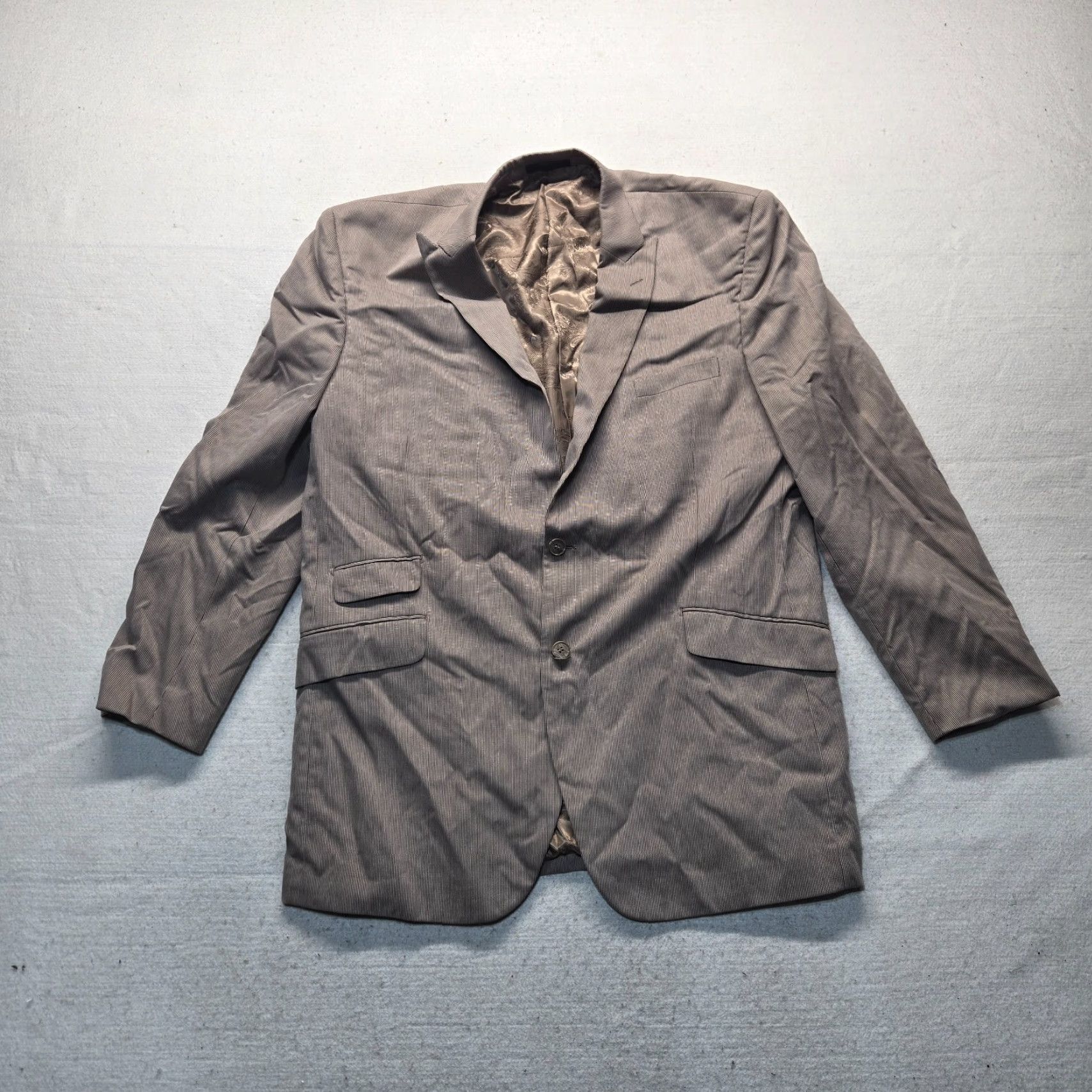 Phat Farm Phat Farm Blazer Jacket Adult Men's 44 L Brown Solid Long Single-Breasted 3-Button Notch Lapel Size 44R - 4 Thumbnail
