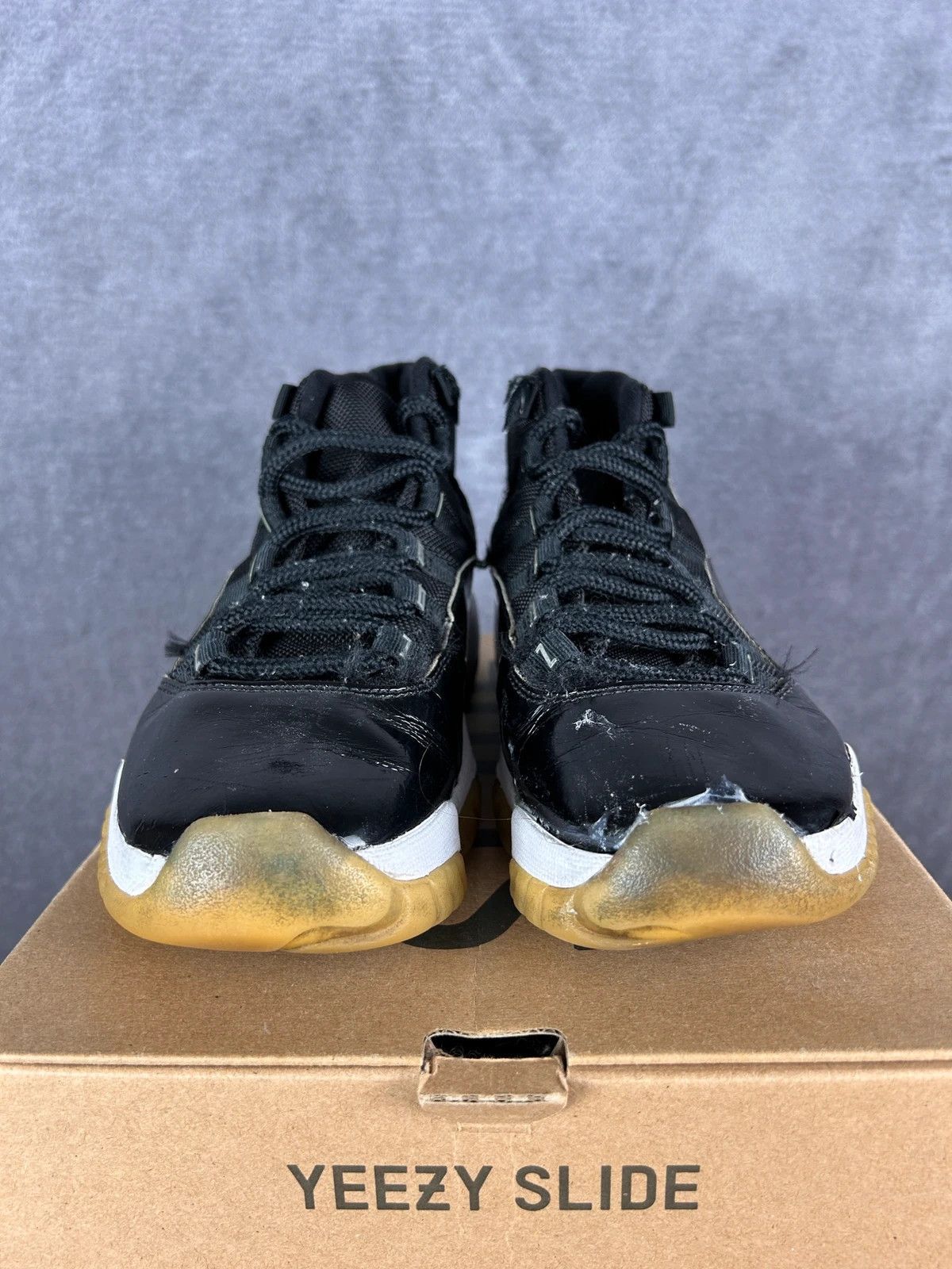 Jordan Brand Nike Air Jordan 11 Jubilee black pantent leather basketball Size US 6 / EU 39 - 5 Thumbnail