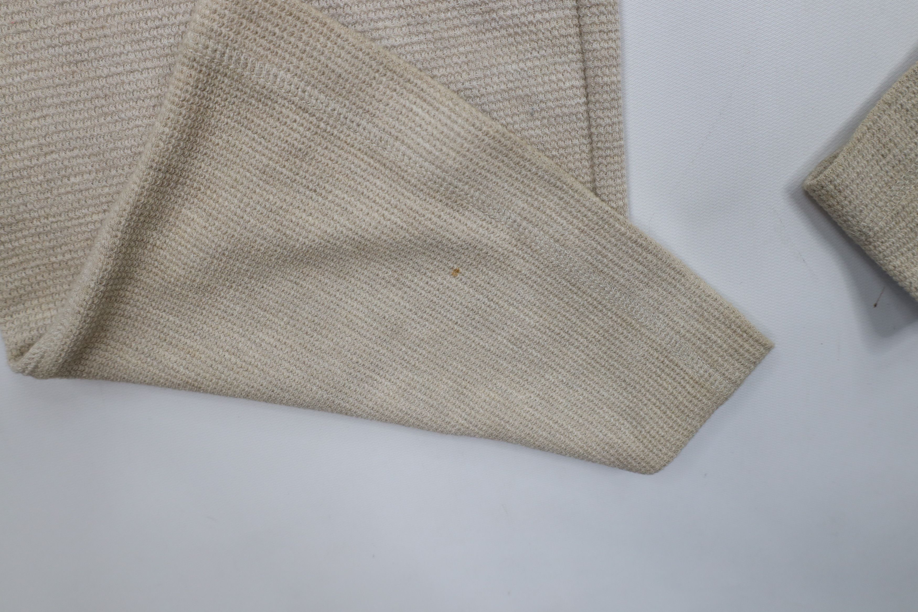 Ralph Lauren × Vintage Vintage 90s Ralph Lauren Waffle Knit Wide Leg Pants Beige Size 34" / US 12 / IT 48 - 6 Thumbnail