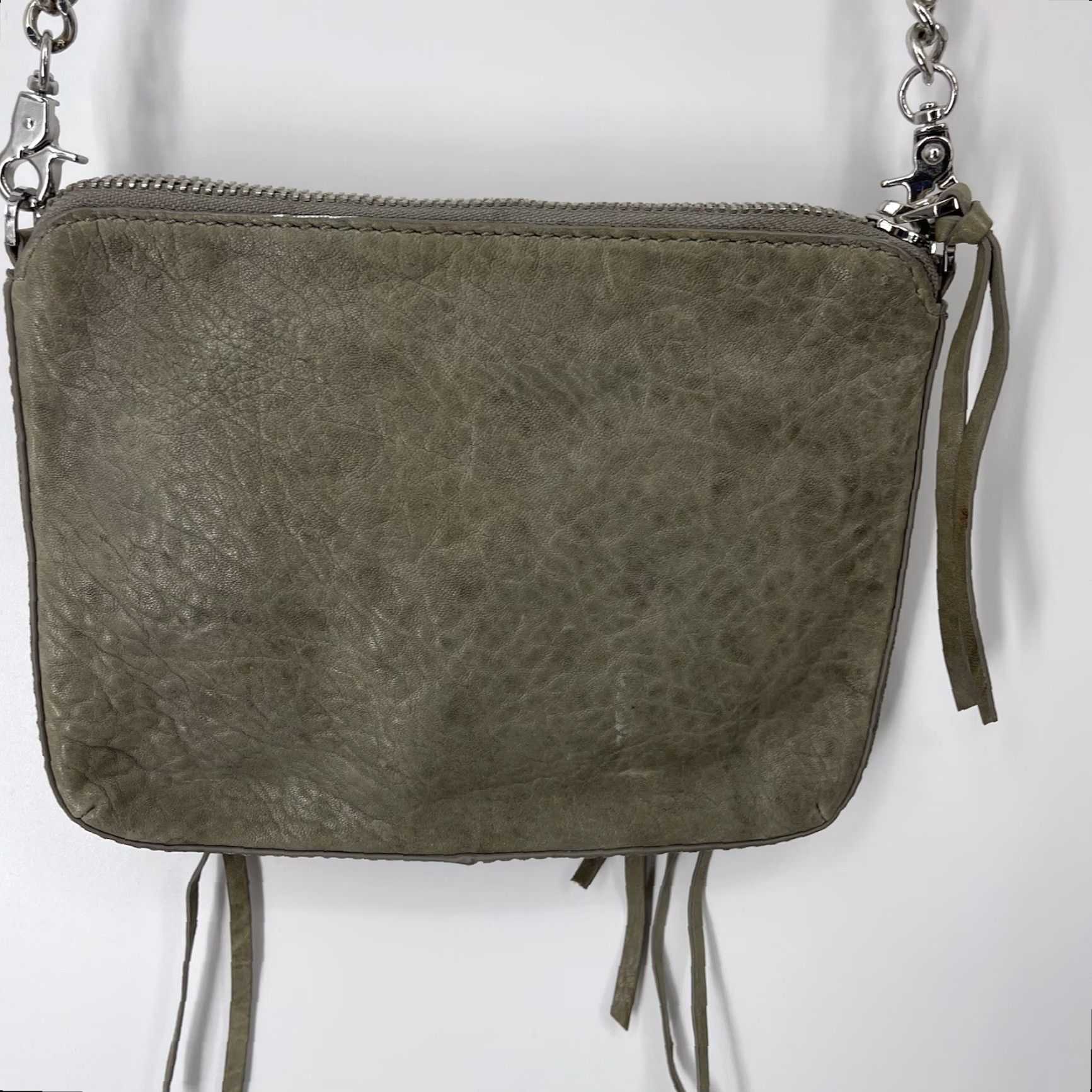 Vintage BOTKIER Leather Logan Gray Purse Shoulder Bag Boho Crossbody Zip Marysia Gray Leather Bag Women Medium Vintage No Size ONE SIZE - 3 Thumbnail