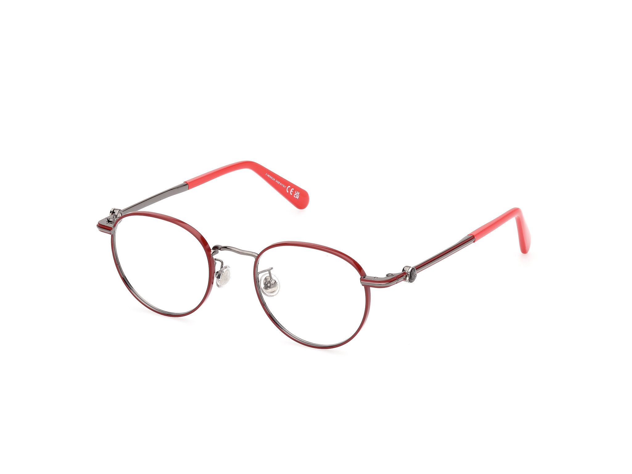 Moncler o1y0225 Size : OS / 48 mm Eyeglass Frame in Red/Silver Size ONE SIZE - 3 Thumbnail