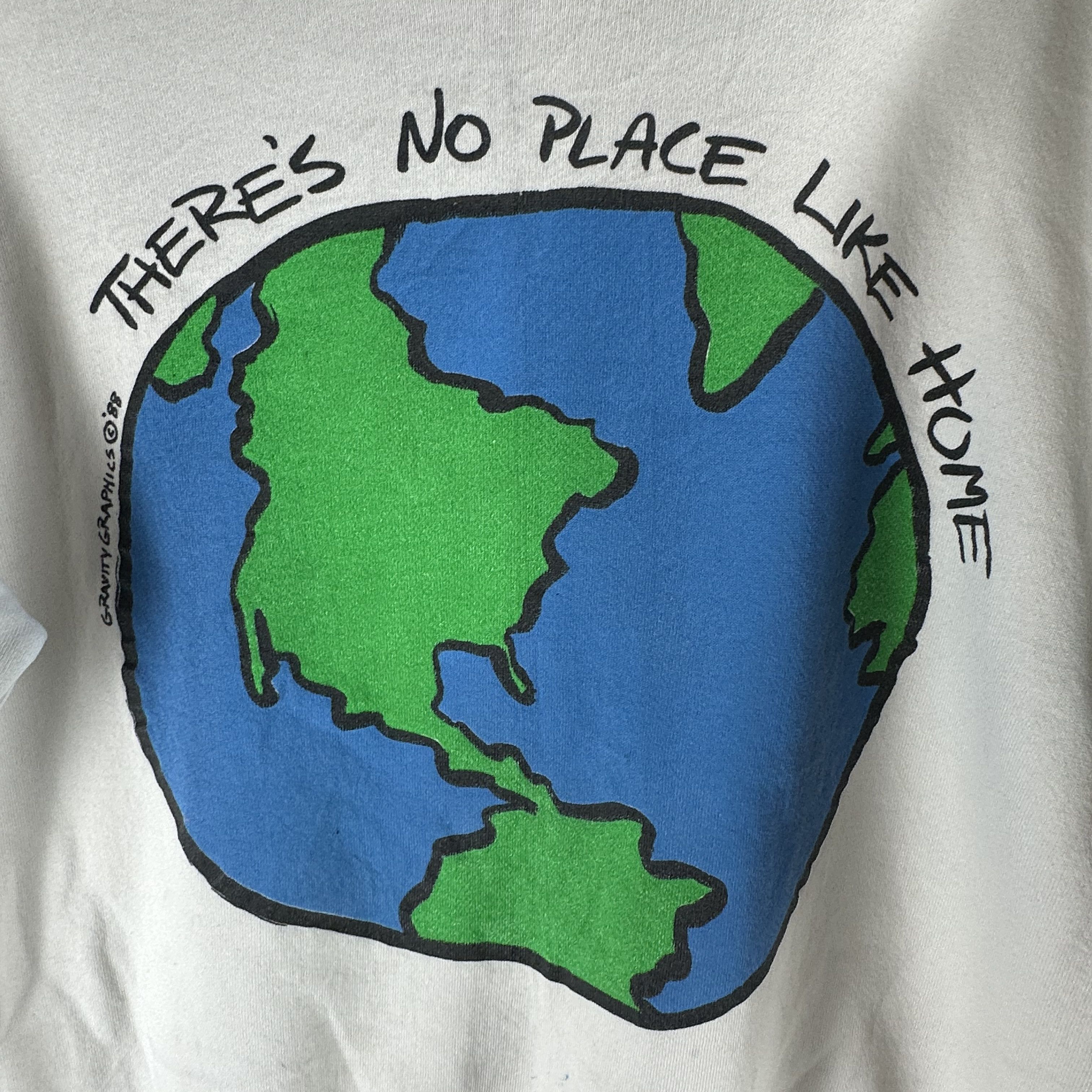 Vintage ​1988 There's No Place Like Home Earth Graphic Sweatshirt Size US XL / EU 56 / 4 - 2 Thumbnail