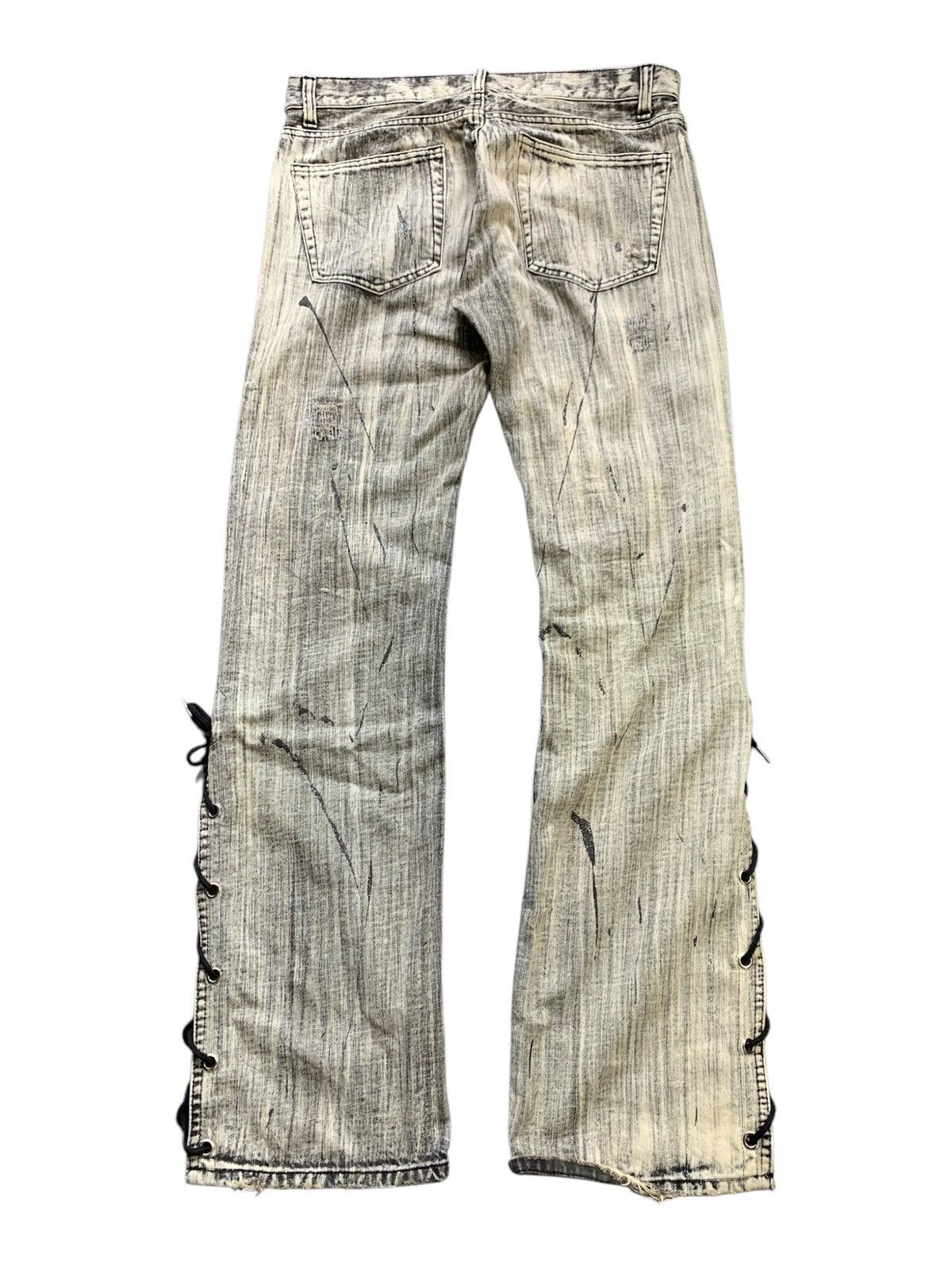 Le Grande Bleu (L.G.B.) Lace up flared splater vkei style japanese brand Size US 34 / EU 50 - 8 Thumbnail