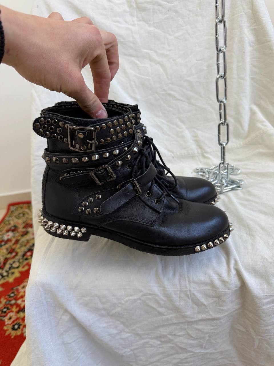 Yves Saint Laurent YvesSaintLaurent Ankle-Zip Goth Opium Style Leather Boots Size US 6.5 / IT 36.5 - 14 Thumbnail