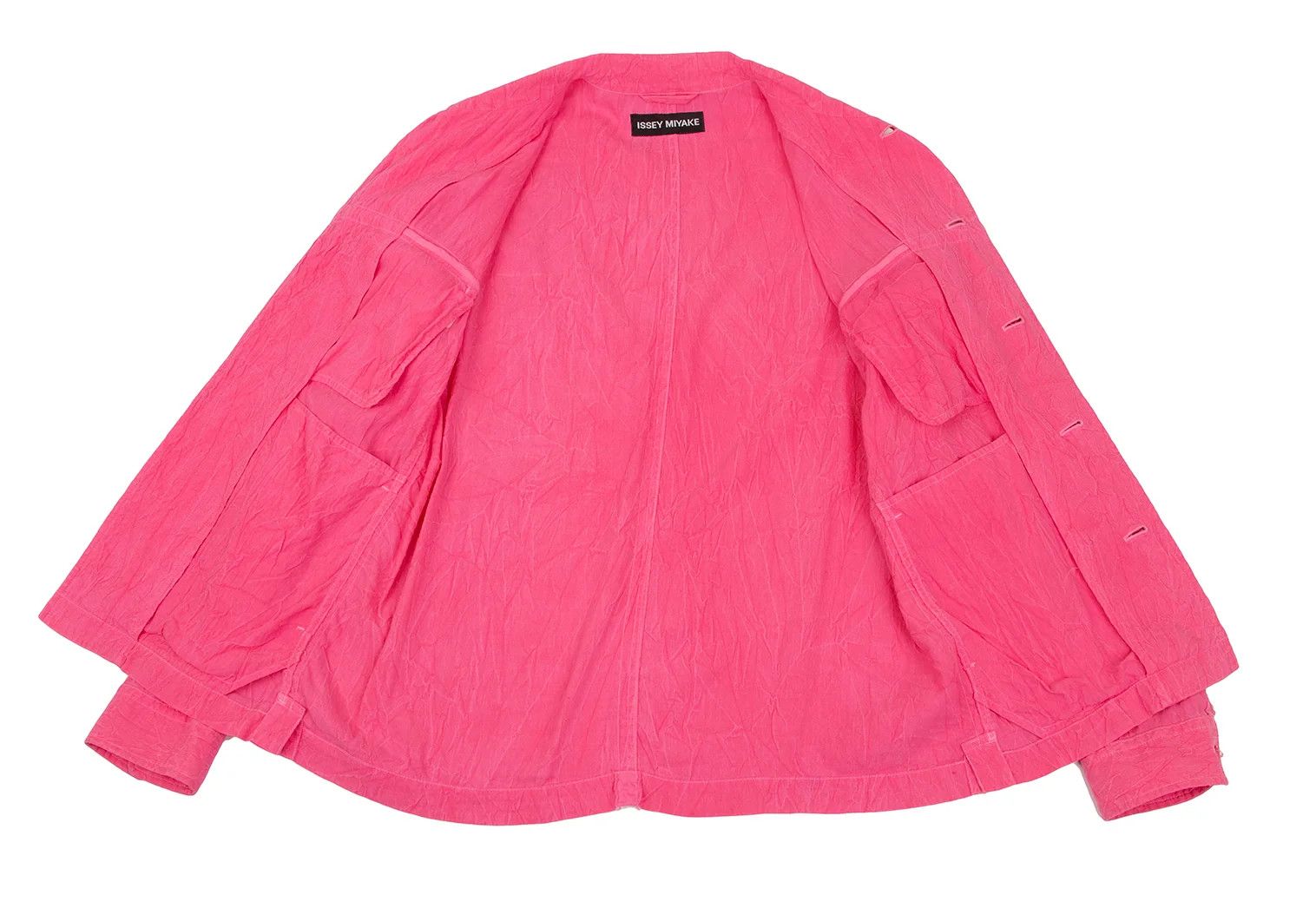 Issey Miyake Pink Pleated Tape Design Jacket in Good Condition Size US L / EU 52-54 / 3 - 14 Thumbnail