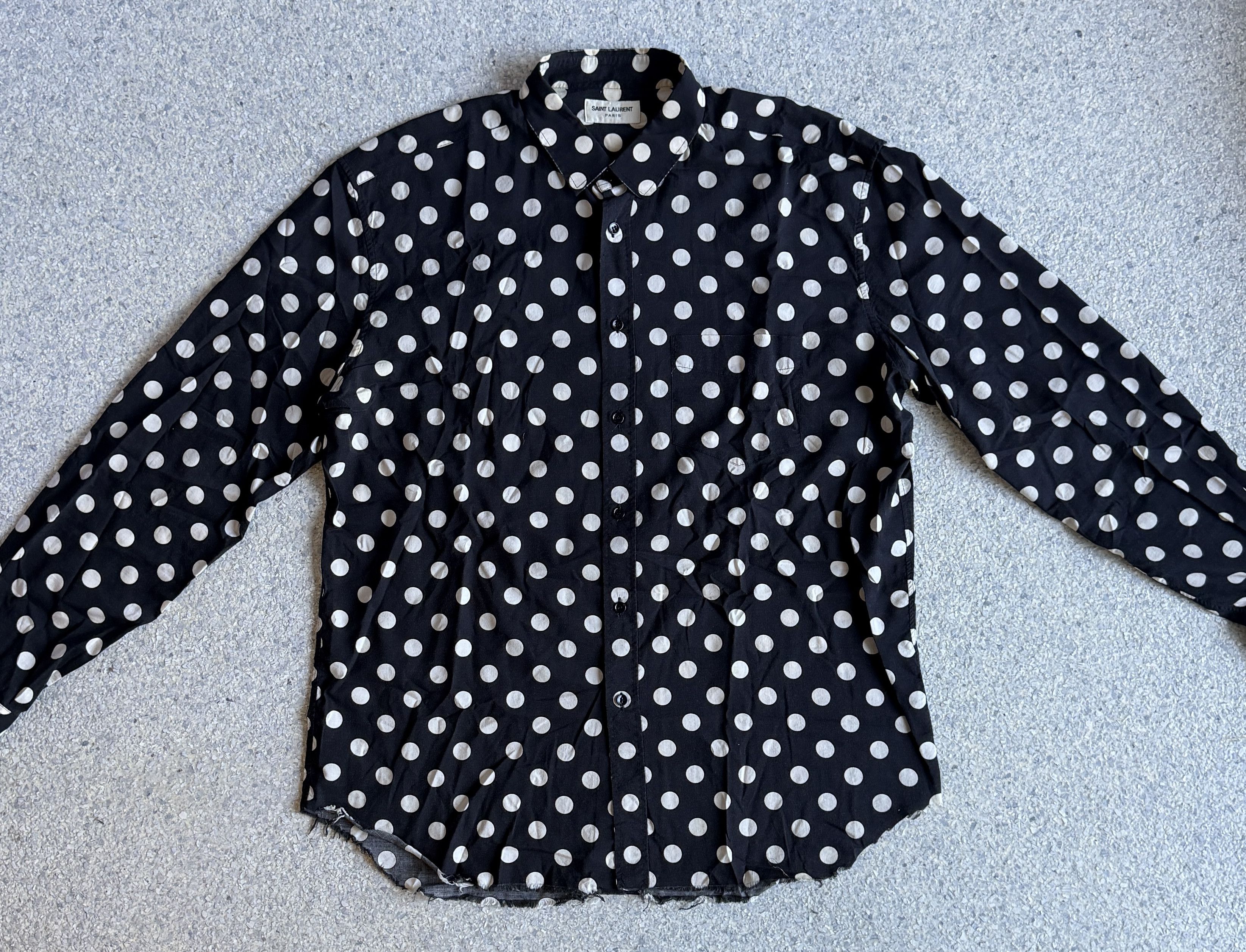 Saint Laurent Paris Saint Laurent Heidi Slimane Polka Dot Shirt XL Size US XL / EU 56 / 4 - 7 Thumbnail