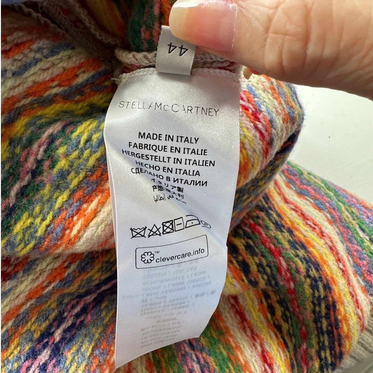 Stella McCartney Stella McCartney Multicolor Zigzag Wool 10 High Low Sweater Size L / US 10 / IT 46 - 12 Thumbnail