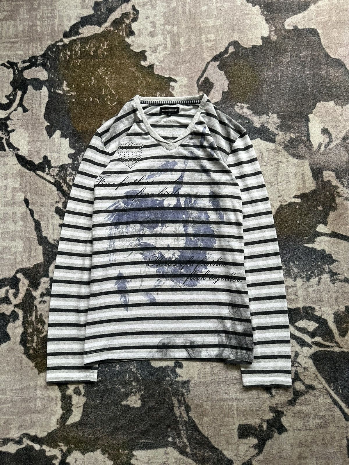 semanticdesign FW15 Semanticdesign poem striped tee long sleeve Size US M / EU 48-50 / 2 - 1 Thumbnail