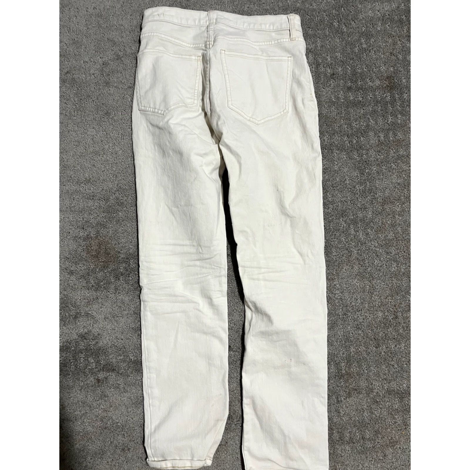 Gap VINTAGE Gap Cigarette Jeans Womens 0 White Denim Ankle Stretch High Rise 27.5in Classic Slim Size 25" / US 0 / IT 36 - 3 Thumbnail
