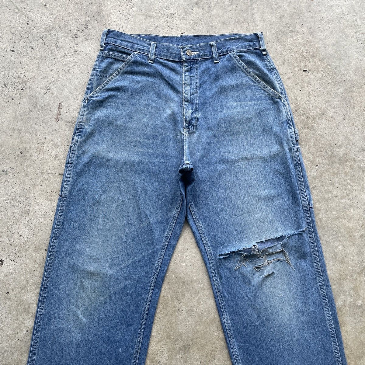 Carhartt Vintage Carhartt Ripped Carpenter Faded Jeans Pants W33 Size US 33 - 4 Thumbnail
