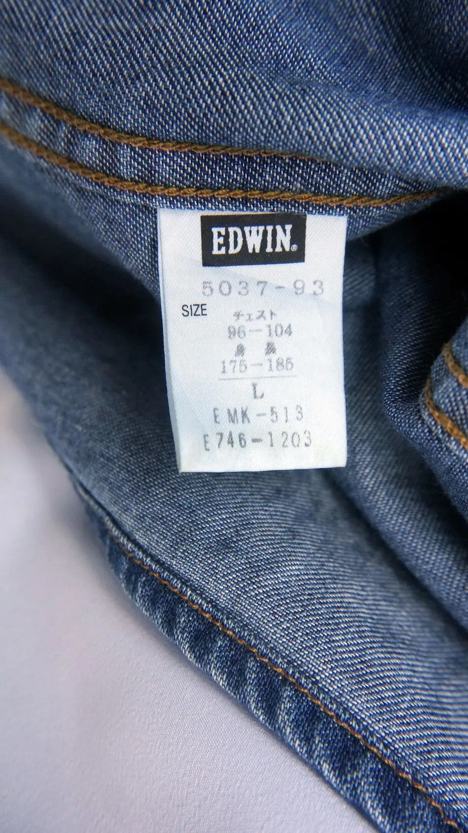 Edwin 🔥Vintage EDWIN 503 Orange Tab Long Sleeve Denim Shirt Size US L / EU 52-54 / 3 - 13 Thumbnail
