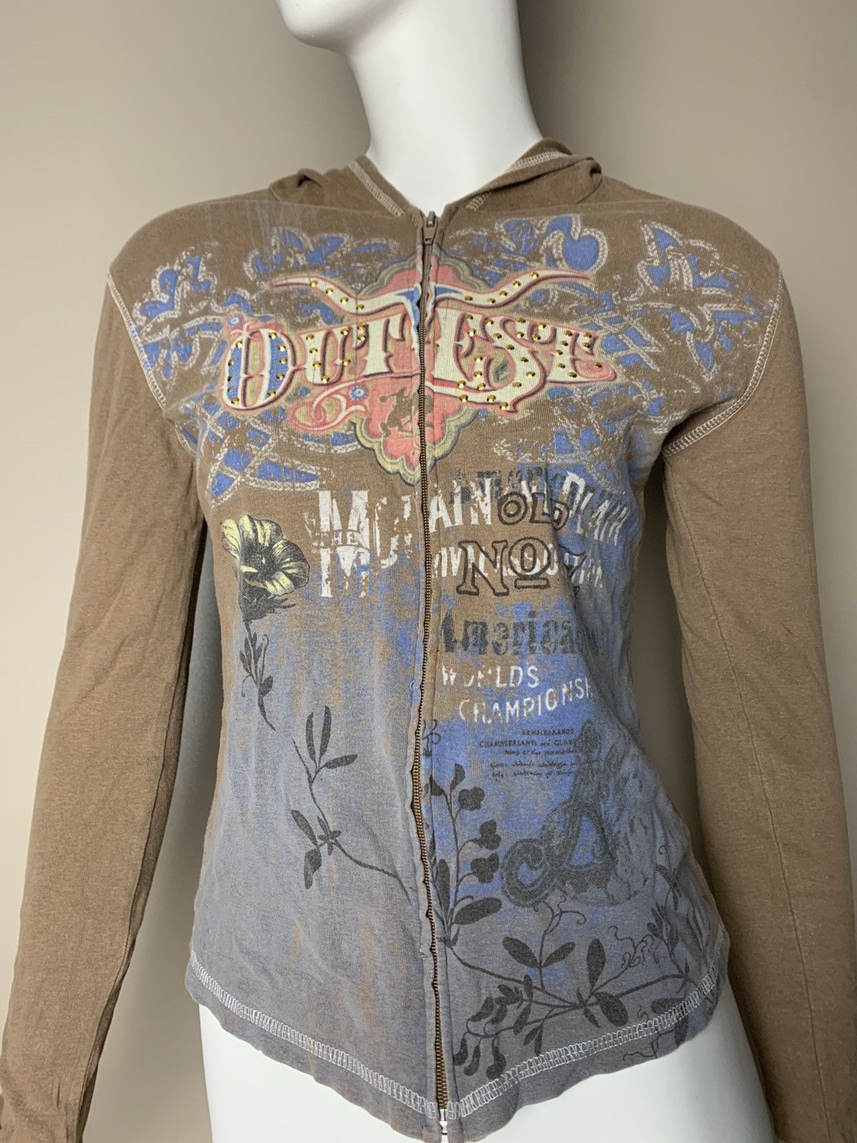 Ed Hardy × If Six Was Nine × Vintage Y2K GLAMOUR ZIP HOODIE JAPANESE JUICY COUTURE STYLE Size M / US 6-8 / IT 42-44 - 3 Thumbnail