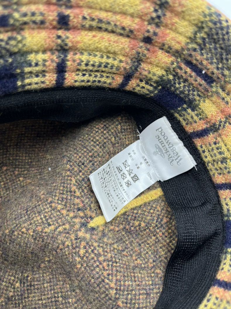Vivienne Westwood Vivienne Westwood Yellow checkered newsboy cap, 100% wool Size ONE SIZE - 2 Thumbnail