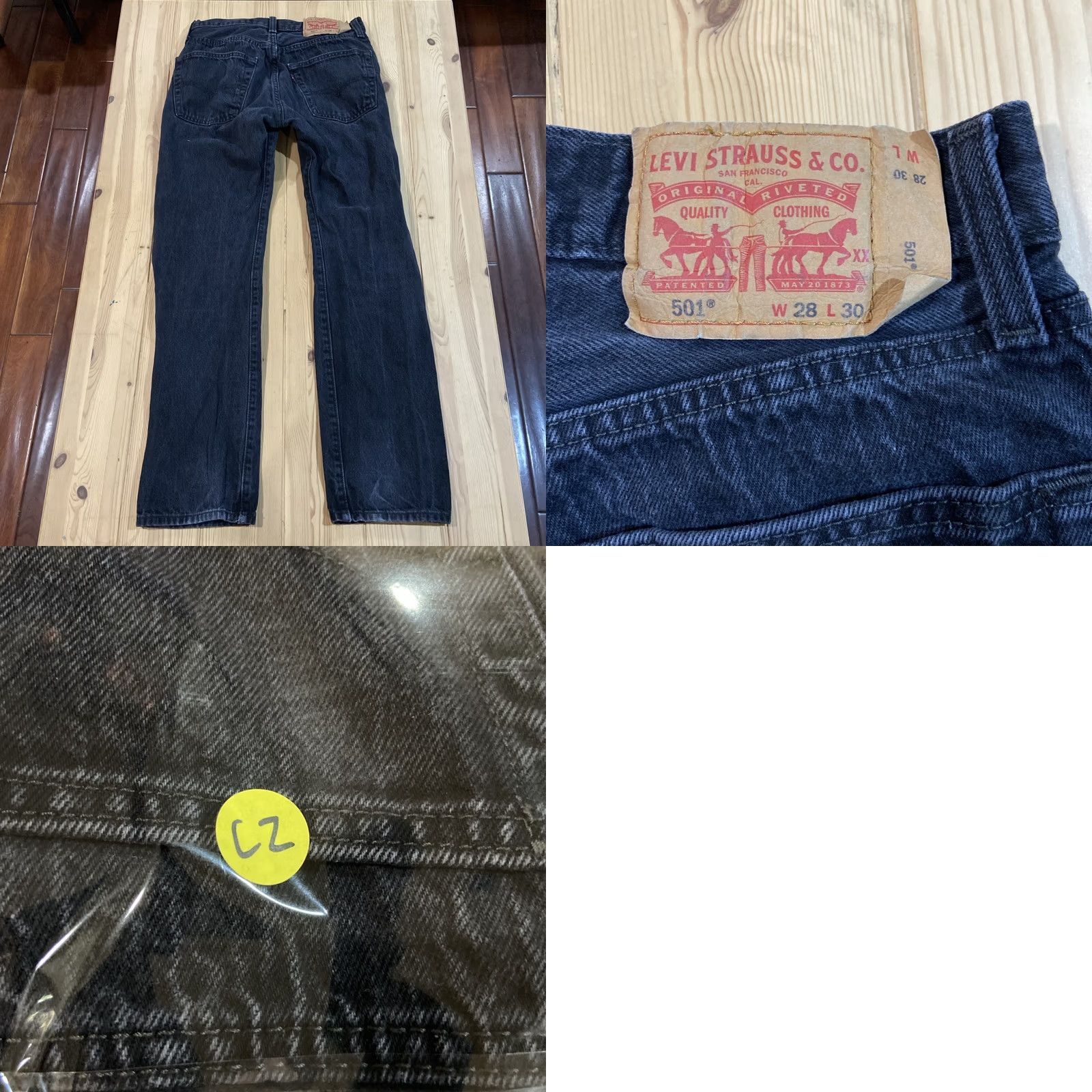 Levi's Levi's 501 Original Fit Jeans Mens 28x30 Black Wash Denim Button Fly 5-Pocket Regular Rise Vintage Theme USA 80s 90s Biker USA Mens Size US 28 / EU 44 - 8 Thumbnail