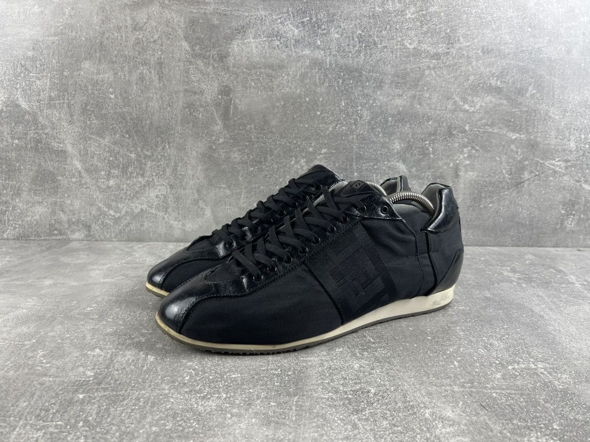 Fendi Fendi Vintage 90s Zucca Nylon Leather Black Low Top Sneakers Size US 11 / EU 44 - 1 Thumbnail