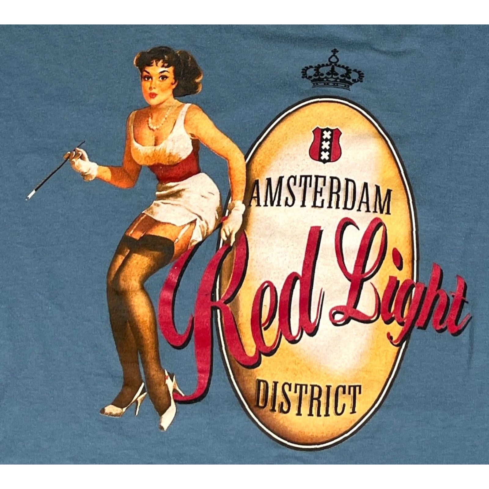 Vintage VINTAGE Fox Originals T-Shirt Amsterdam Red Light District Unisex Adults L Blue Graphic Print 90s Boys Mens Womens Size US L / EU 52-54 / 3 - 3 Thumbnail