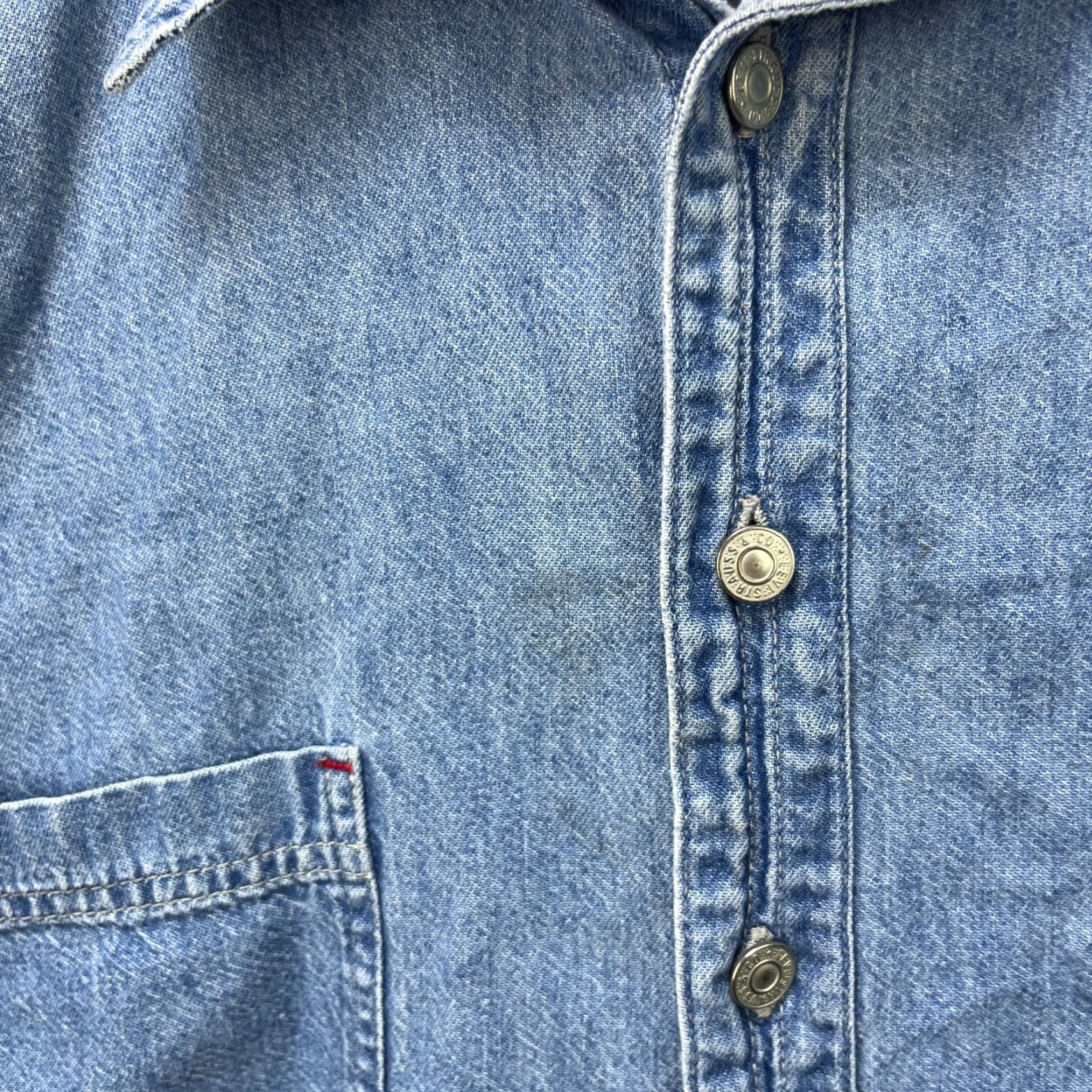 Levi's VINTAGE Levi's Denim Button-Up Long Sleeve Shirt XL 90s Blue Men Size US XL / EU 56 / 4 - 4 Thumbnail