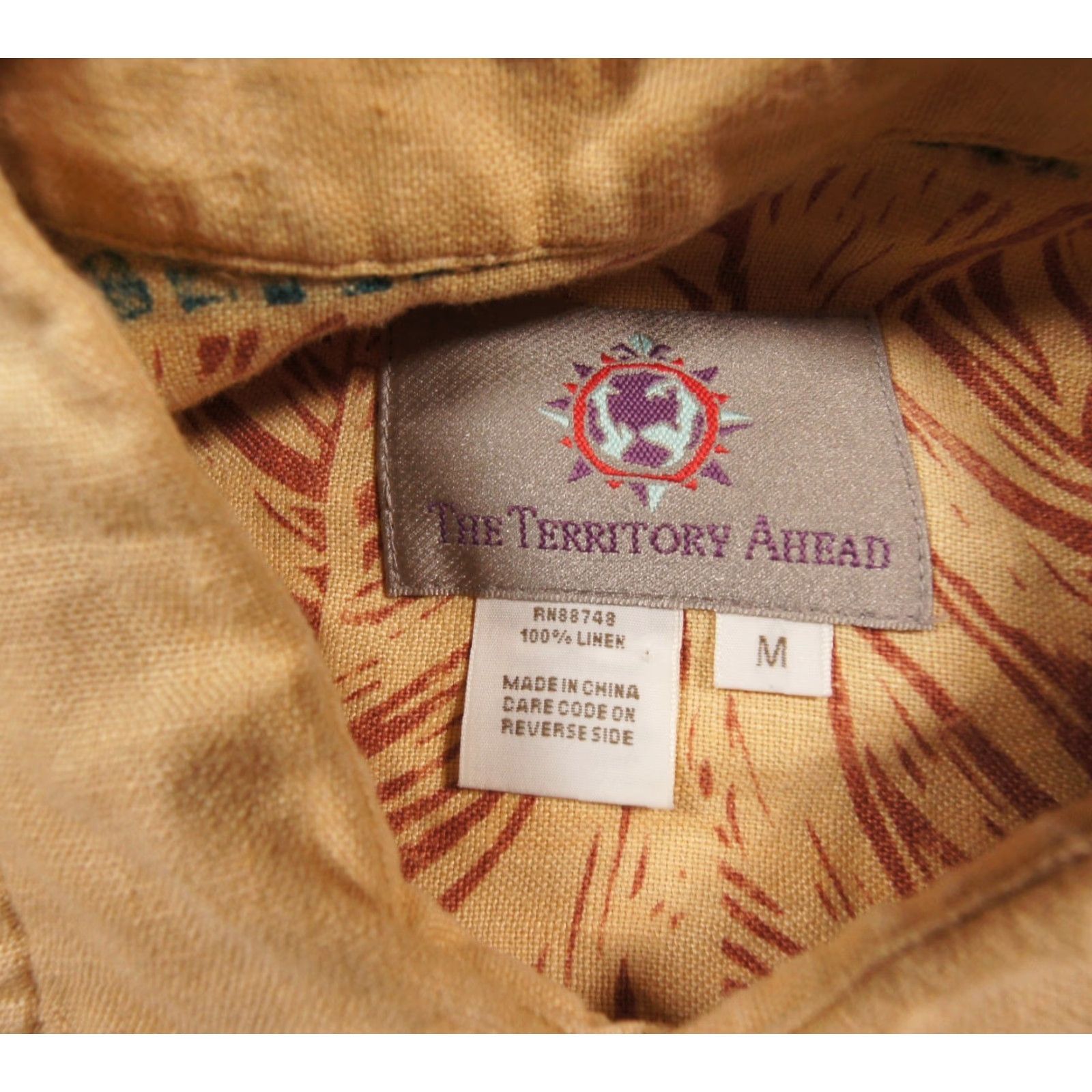 The Territory Ahead The Territory Ahead Shirt Mens Medium Yellow Button Down Linen Southwestern Size US M / EU 48-50 / 2 - 6 Thumbnail