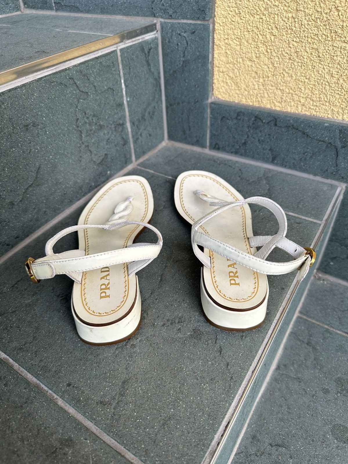 Prada Prada Sandals Made In Italy size 36 White Vintage Rare Size US 5.5 / IT 35.5 - 6 Thumbnail
