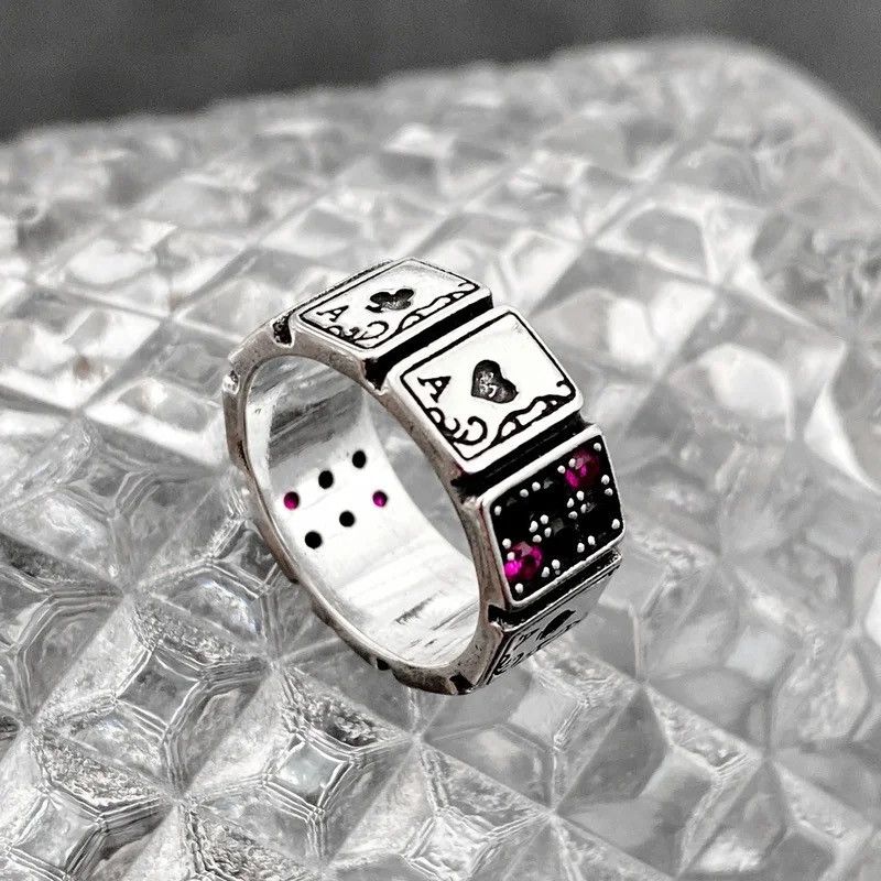 Jewelry Ace Card Playing Poker Player Spades Hearts Ring Size ONE SIZE - 4 Thumbnail