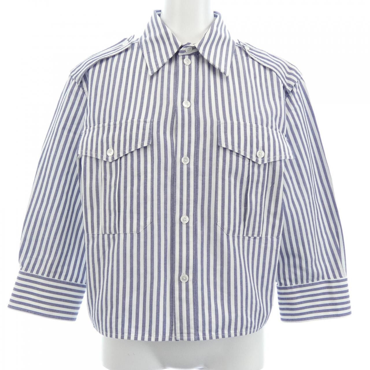 Celine Celine CELINE CROPPED REPORTER Shirt Textile Dress Shirt 2C859556T DUTY FREE for USA Size ONE SIZE - 1 Thumbnail