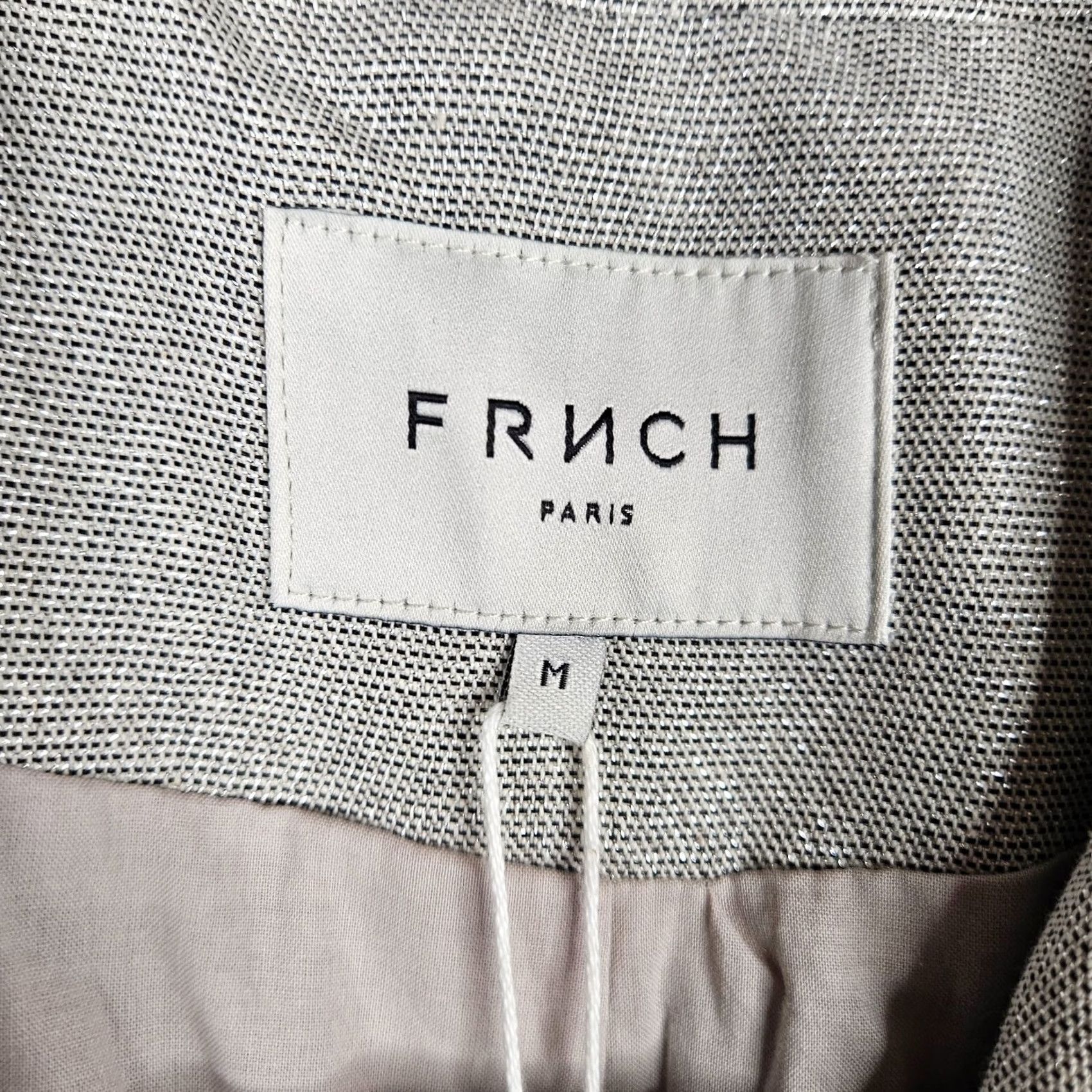 Vintage FRNCH Paris Women's Silver Lined Blazer Jacket M NEW Fabric Polyester/Cotton Zip Waist Logo Button Lined VINTAGE No? Size M / US 6-8 / IT 42-44 - 7 Thumbnail