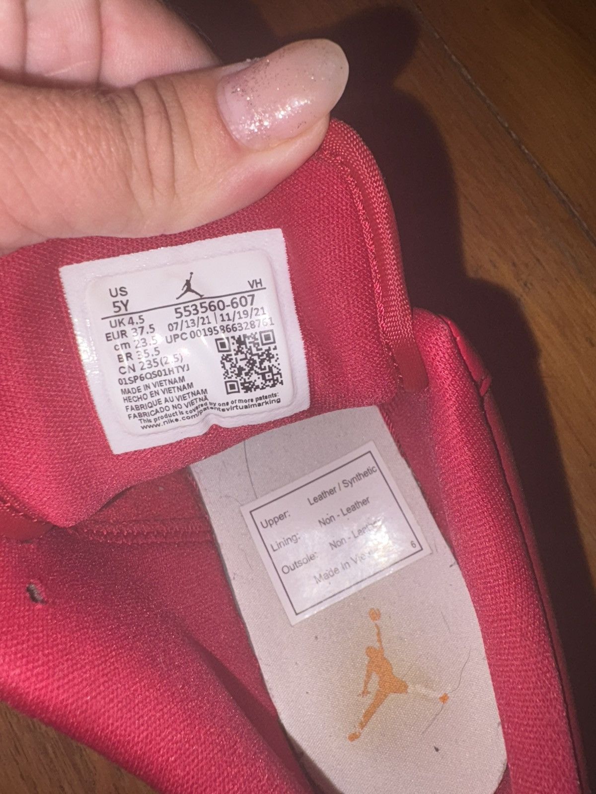 Nike Nike Air Jordan red white sneakers Size US 7 / IT 37 - 3 Thumbnail