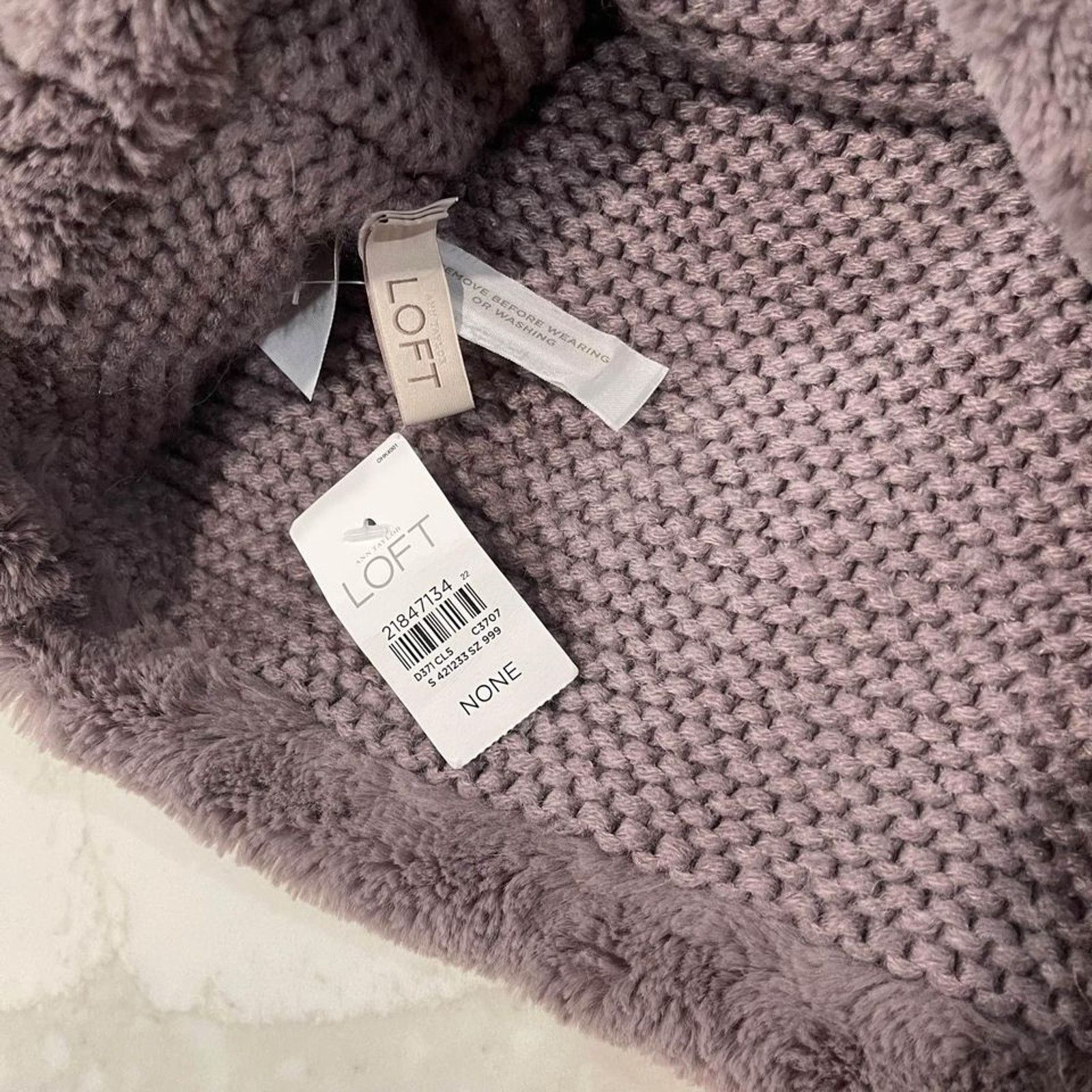 Loft Loft NWT Faux Fur Muff Scarf Brown Patterned Knit Inside Size ONE SIZE - 3 Thumbnail