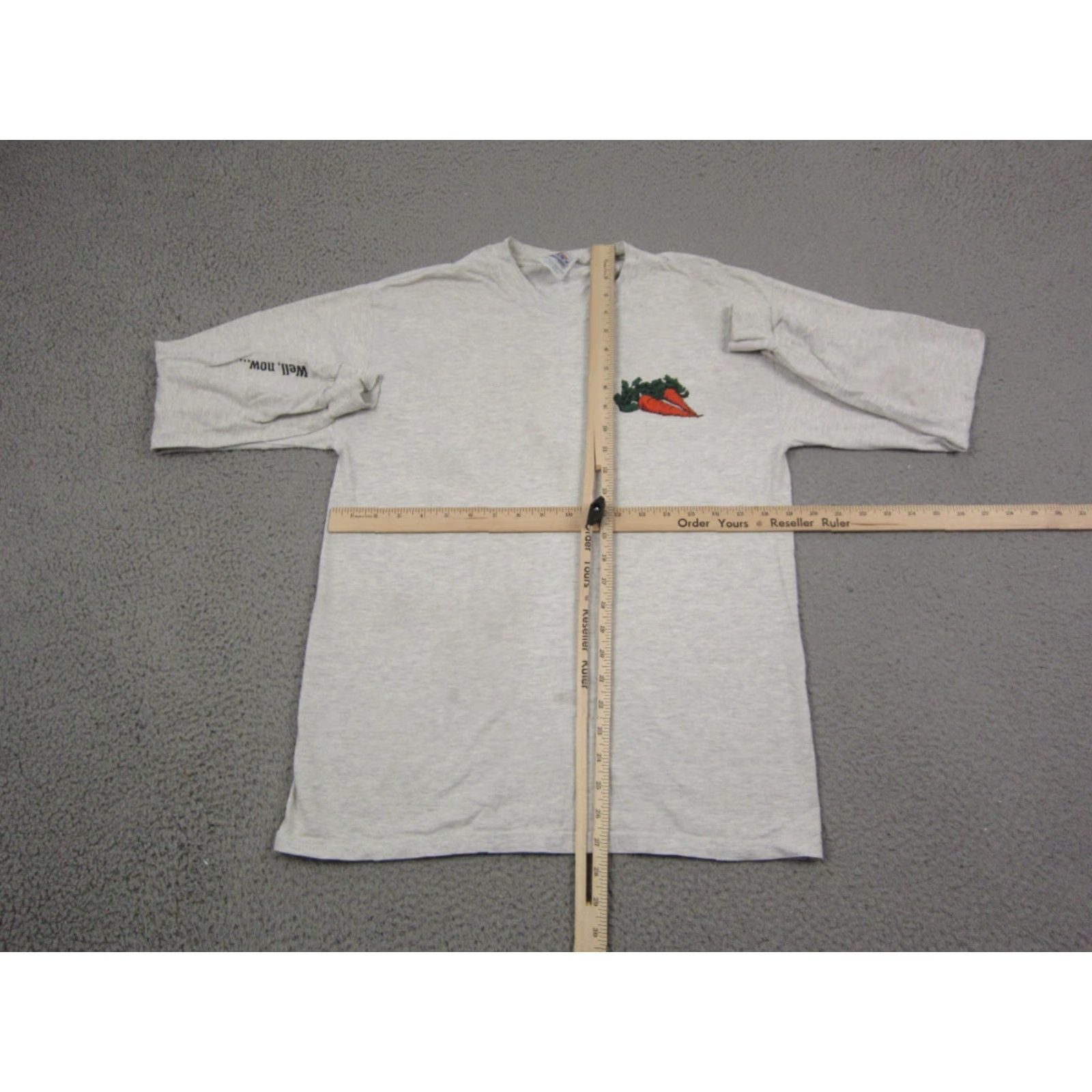 Hanes VINTAGE Hanes Shirt Adult Medium Gray 80s 90s School Classic Carrots Made in USA Mens T-Shirt Crew Neck Short Sleeve Size US M / EU 48-50 / 2 - 6 Thumbnail