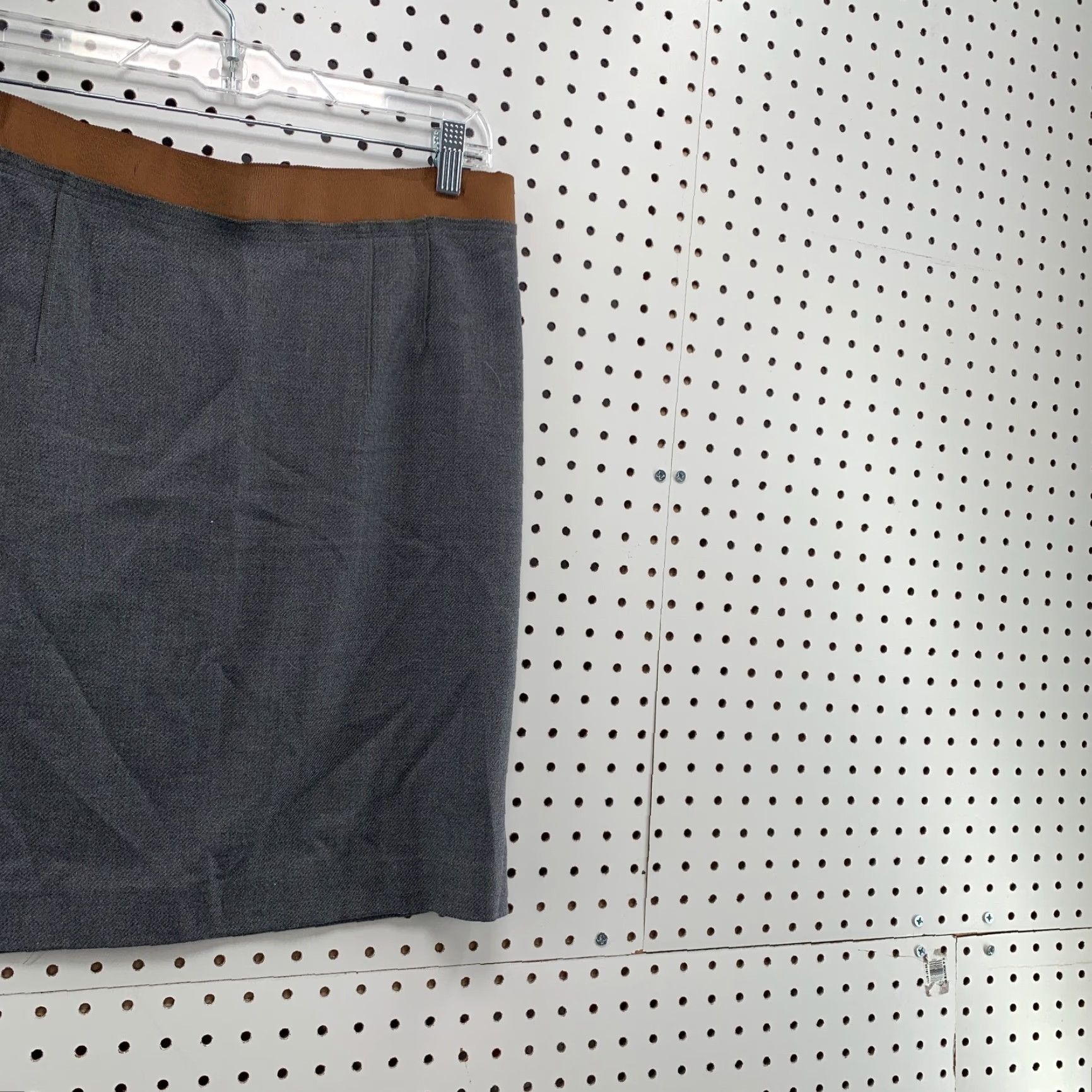 Loft VINTAGE LOFT Ann Taylor Skirt Women's 14 Gray Brown Trim Zipper NWT Size 36" / US 14 / IT 50 - 4 Thumbnail