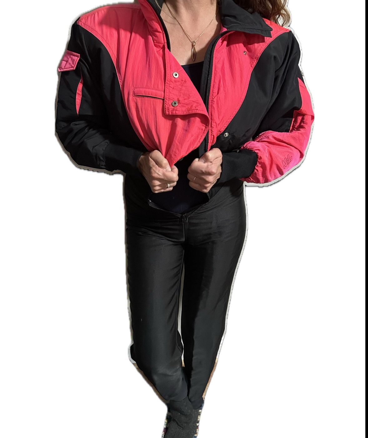 image of Vintage Nils Women's Ski Suit With Stirrups in Black (Size Small)