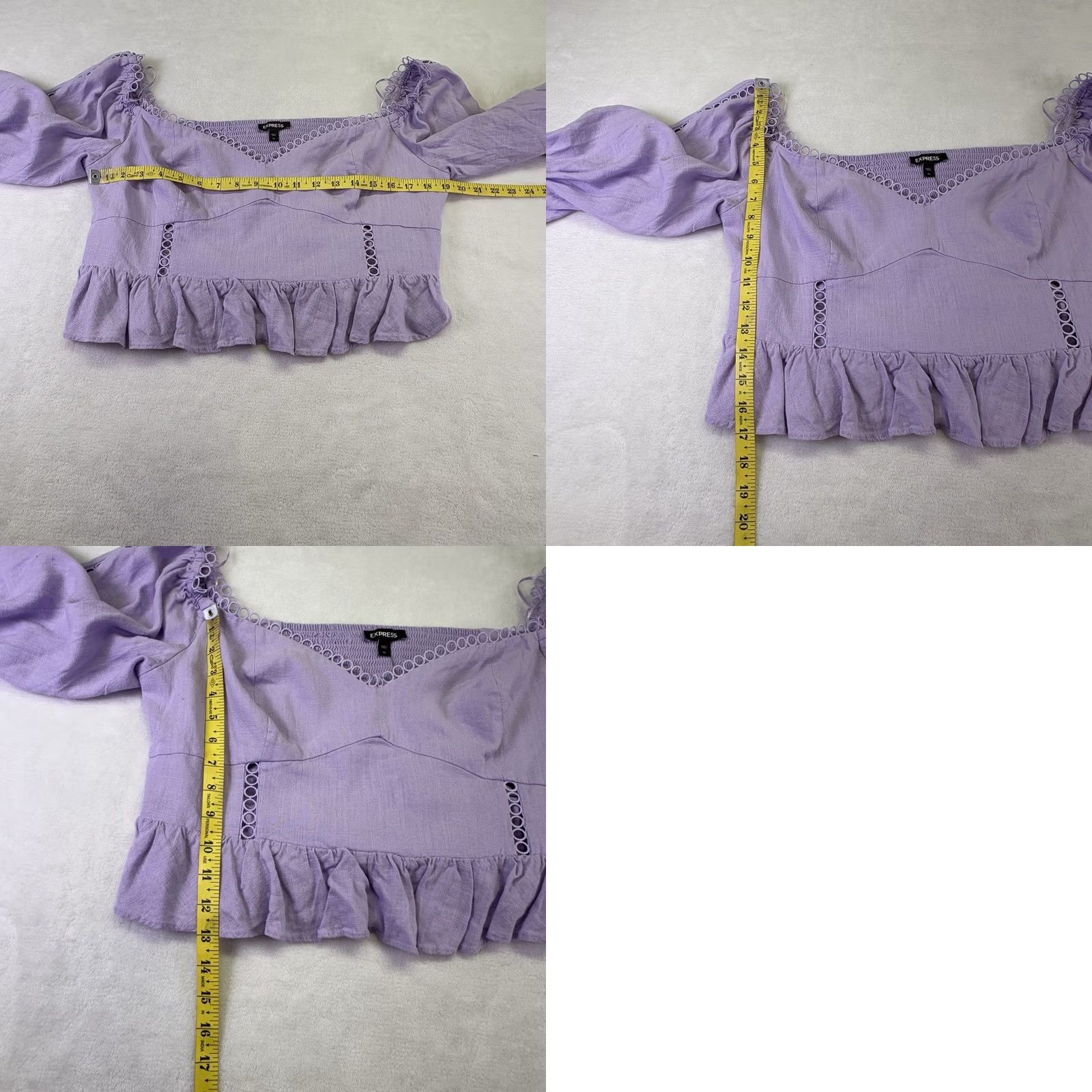 Express VINTAGE Express Off Shoulder Cropped Blouse Purple XL ropes? Size XL / US 12-14 / IT 48-50 - 9 Thumbnail